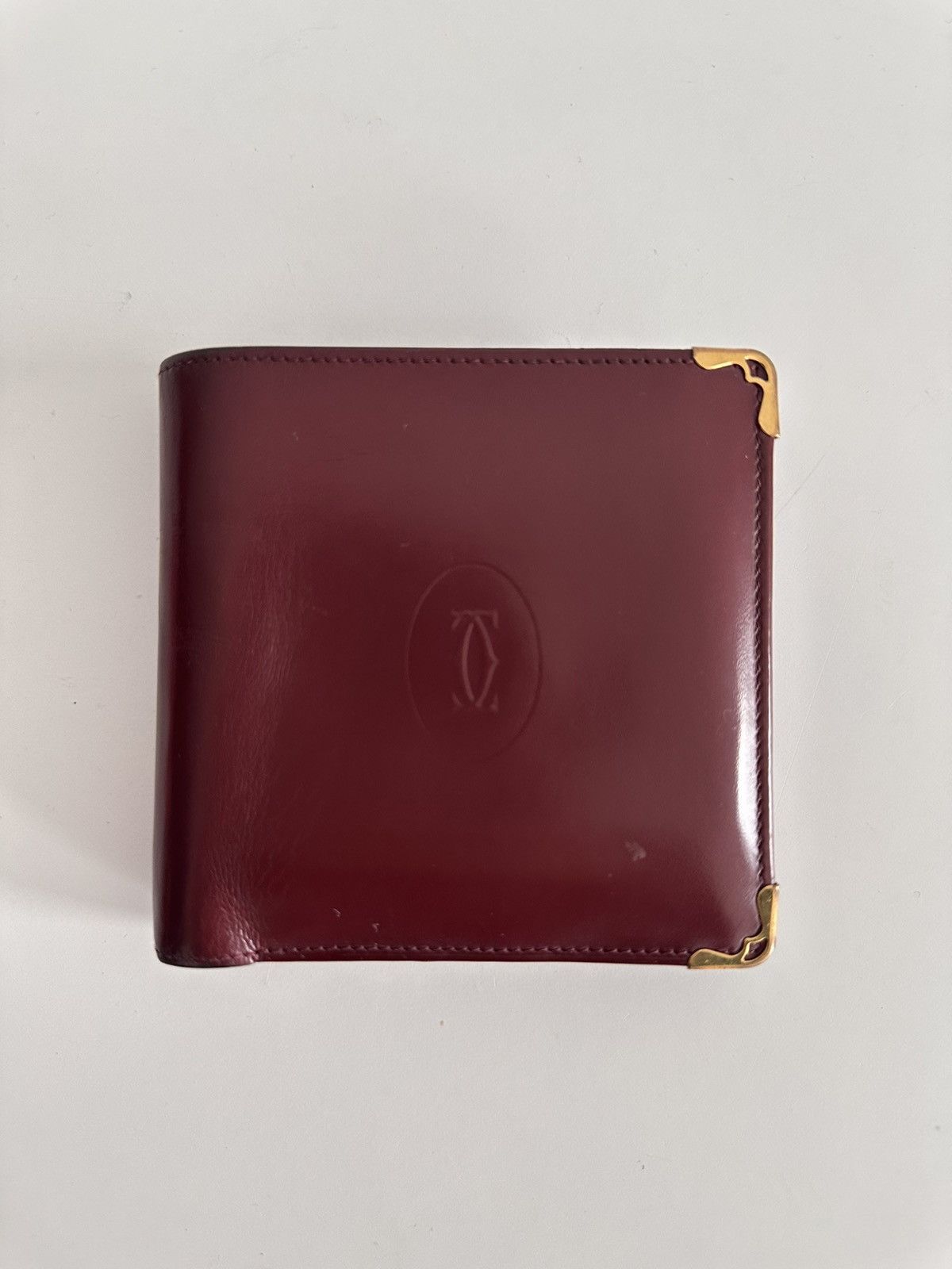Cartier Vintage 90’s Cartier Red Burgundy Leather Bi Fold Wallet Size ONE SIZE - 1 Thumbnail