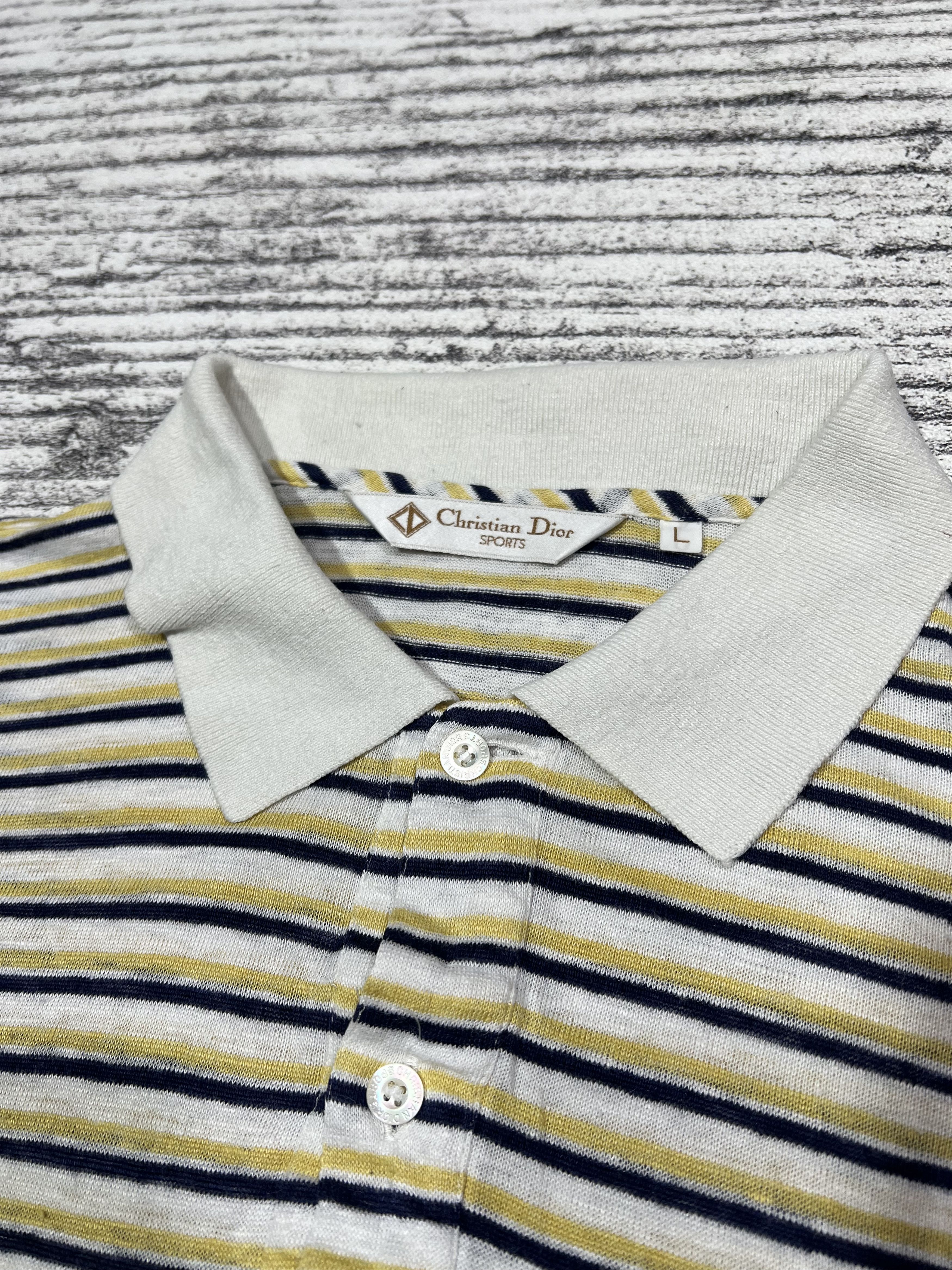 Christian Dior Monsieur 2000s Dior Sports Stripe Oversized Polo Shirt Size US L / EU 52-54 / 3 - 3 Thumbnail