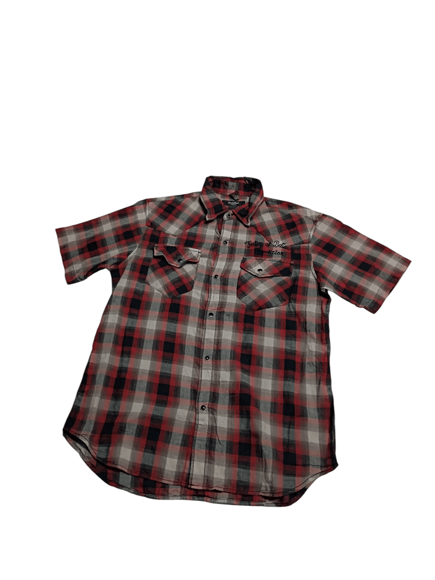 Japanese Brand Short Sleeve Western Style Embroidery Poem Shirt Size US M / EU 48-50 / 2 - 3 Thumbnail
