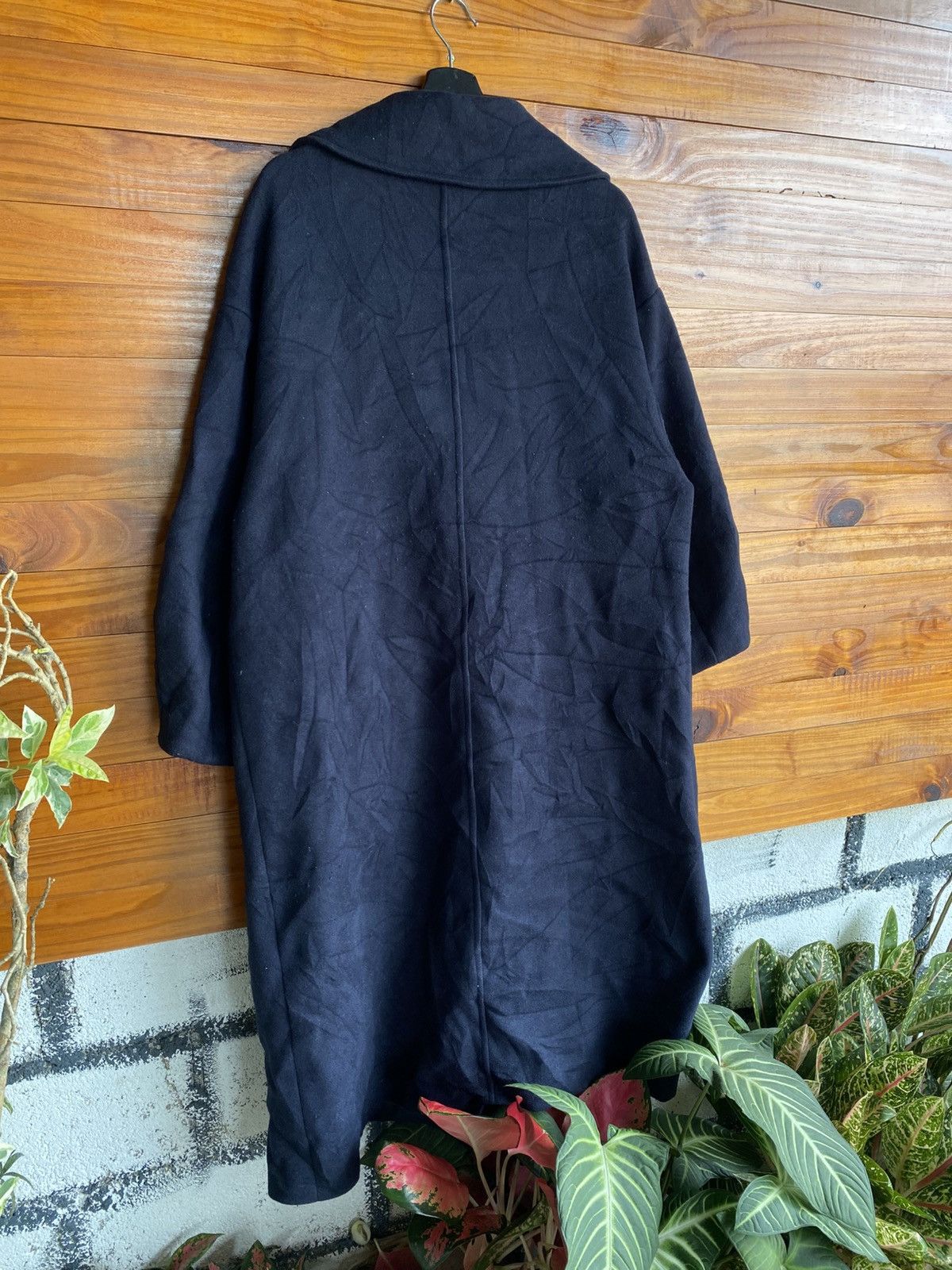Japanese Brand RILI Tokyo Navy Blue Oversized Long Coat Japanese Minimalist Size ONE SIZE - 10 Thumbnail