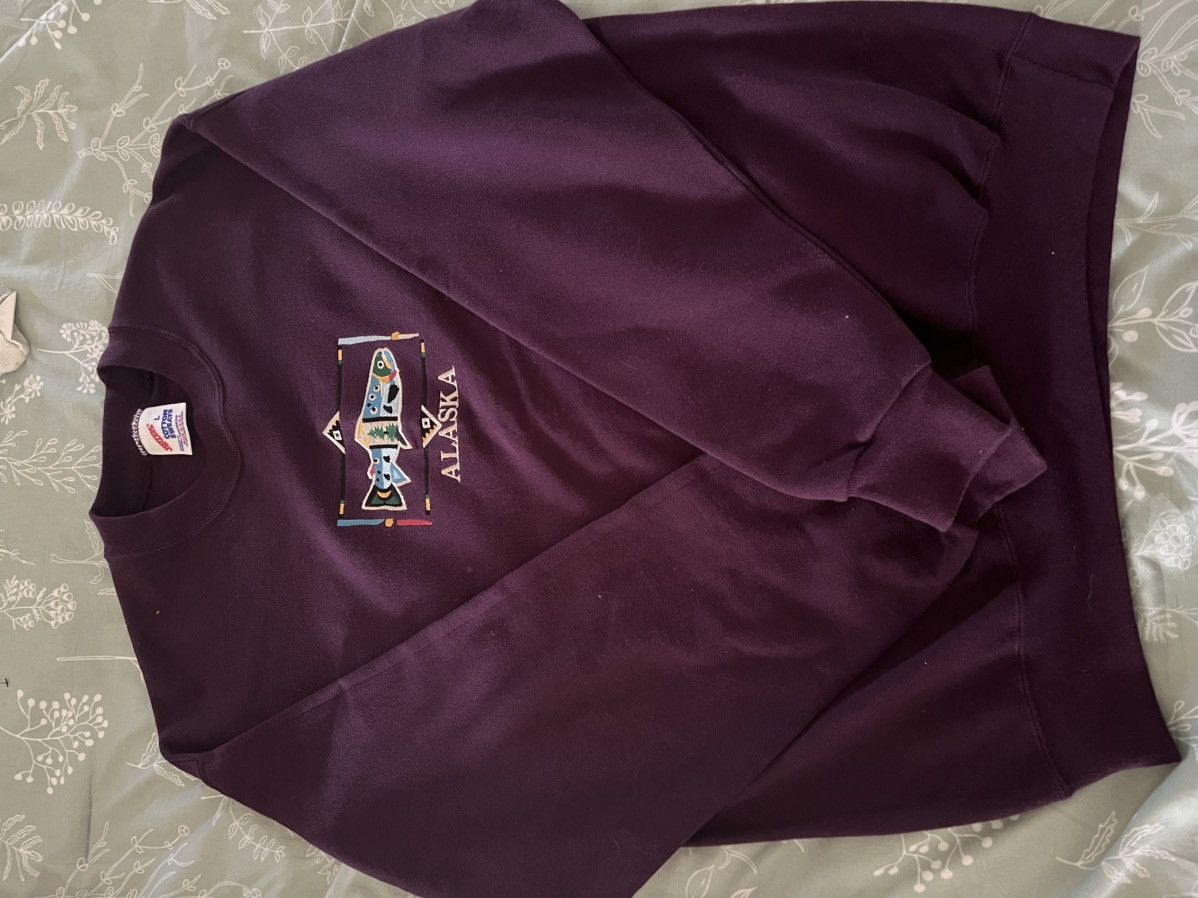 Vintage Vintage Alaska Purple Sweater Size US L / EU 52-54 / 3 - 1 Thumbnail