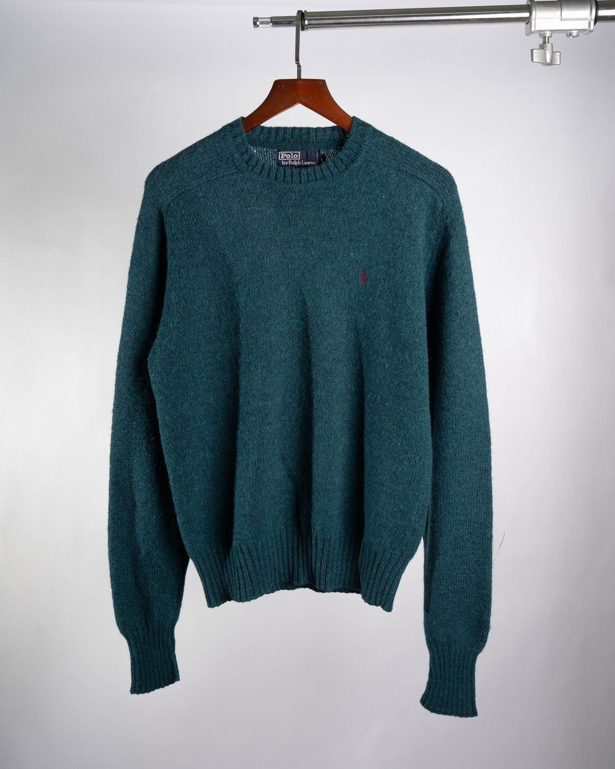 Polo Ralph Lauren Polo Ralph Lauren Teal Crewneck Wool Sweater Size US L / EU 52-54 / 3 - 1 Thumbnail