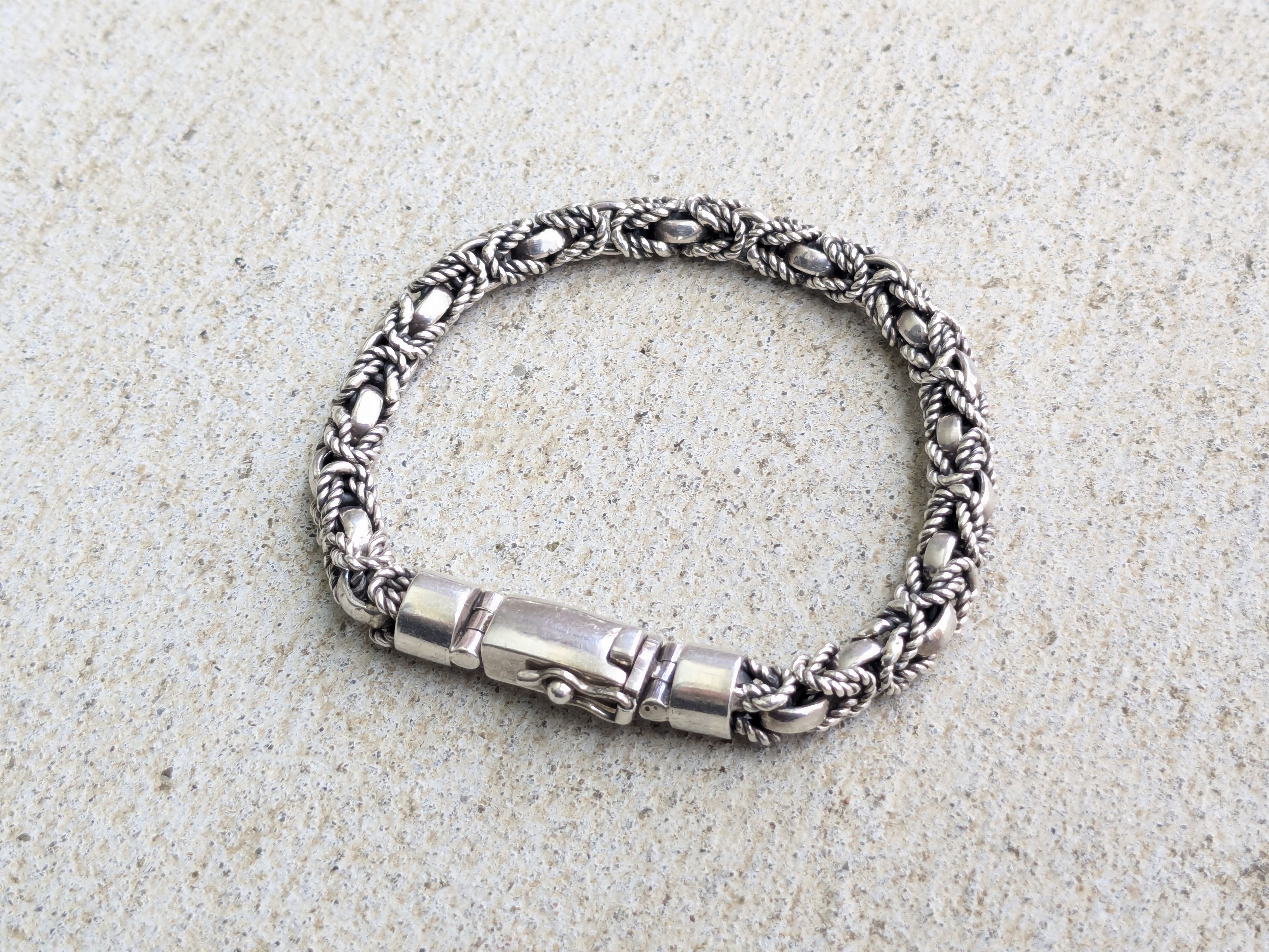 Jewelry Vintage Sterling Silver Bracelet Byzantine 8.25" Biker Punk Size ONE SIZE - 5 Thumbnail