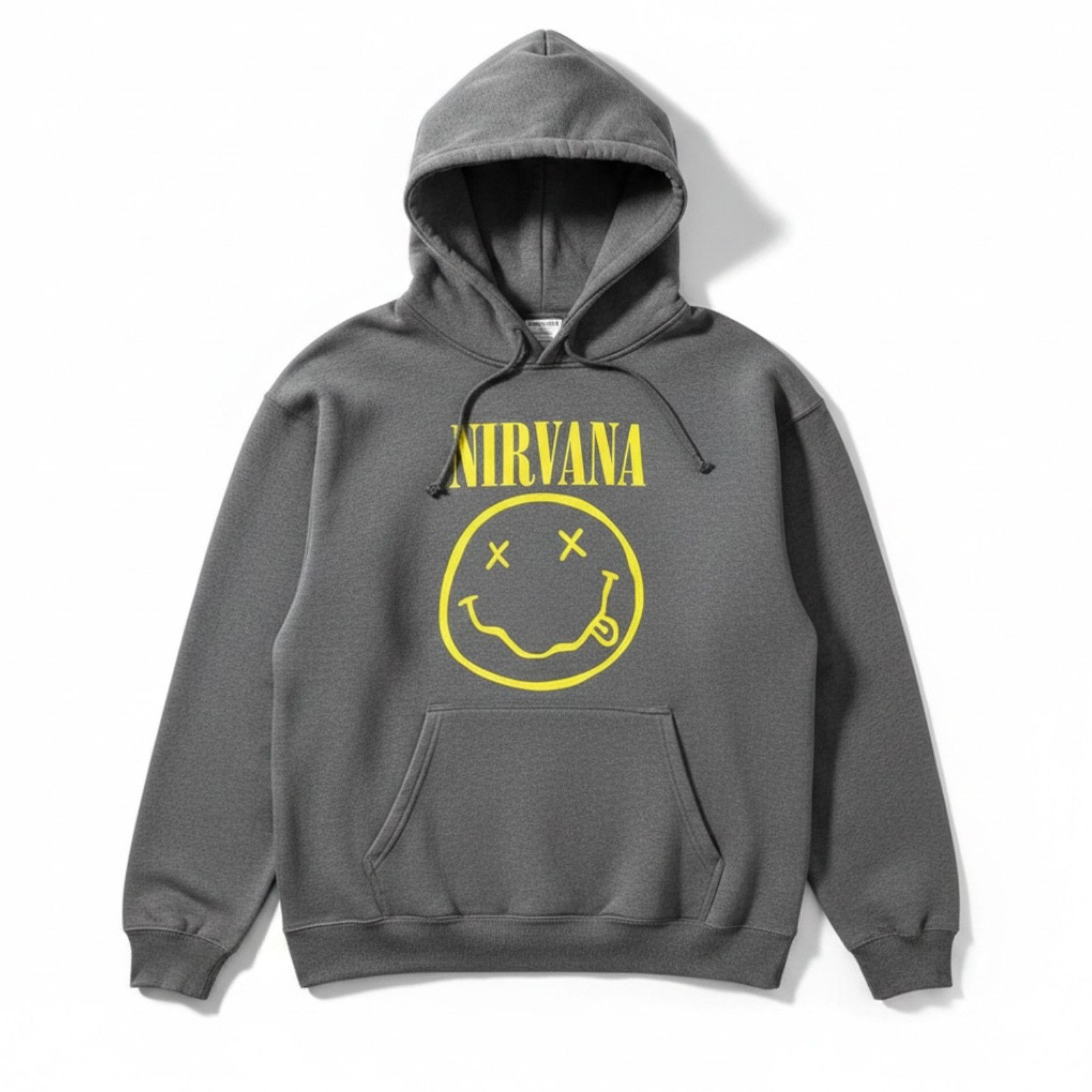 Nirvana Nirvana Official Band Merchandise Mens XL Gray Smiley Hoodie Size US XL / EU 56 / 4 - 1 Thumbnail