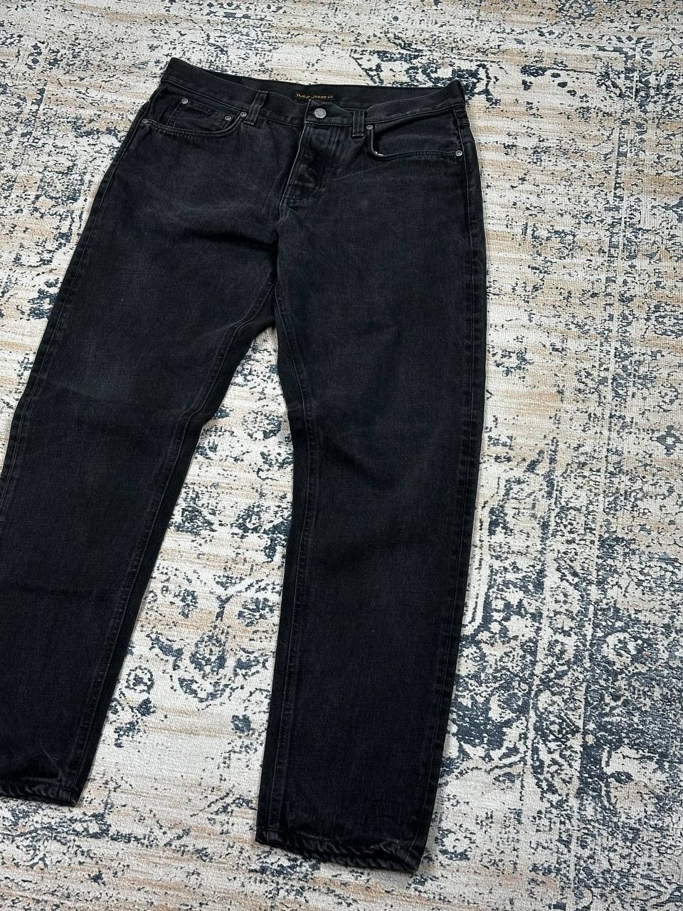 Nudie Jeans Nudie wide leg jeans Black Faded Denim Made In Italy Size US 33 - 2 Thumbnail