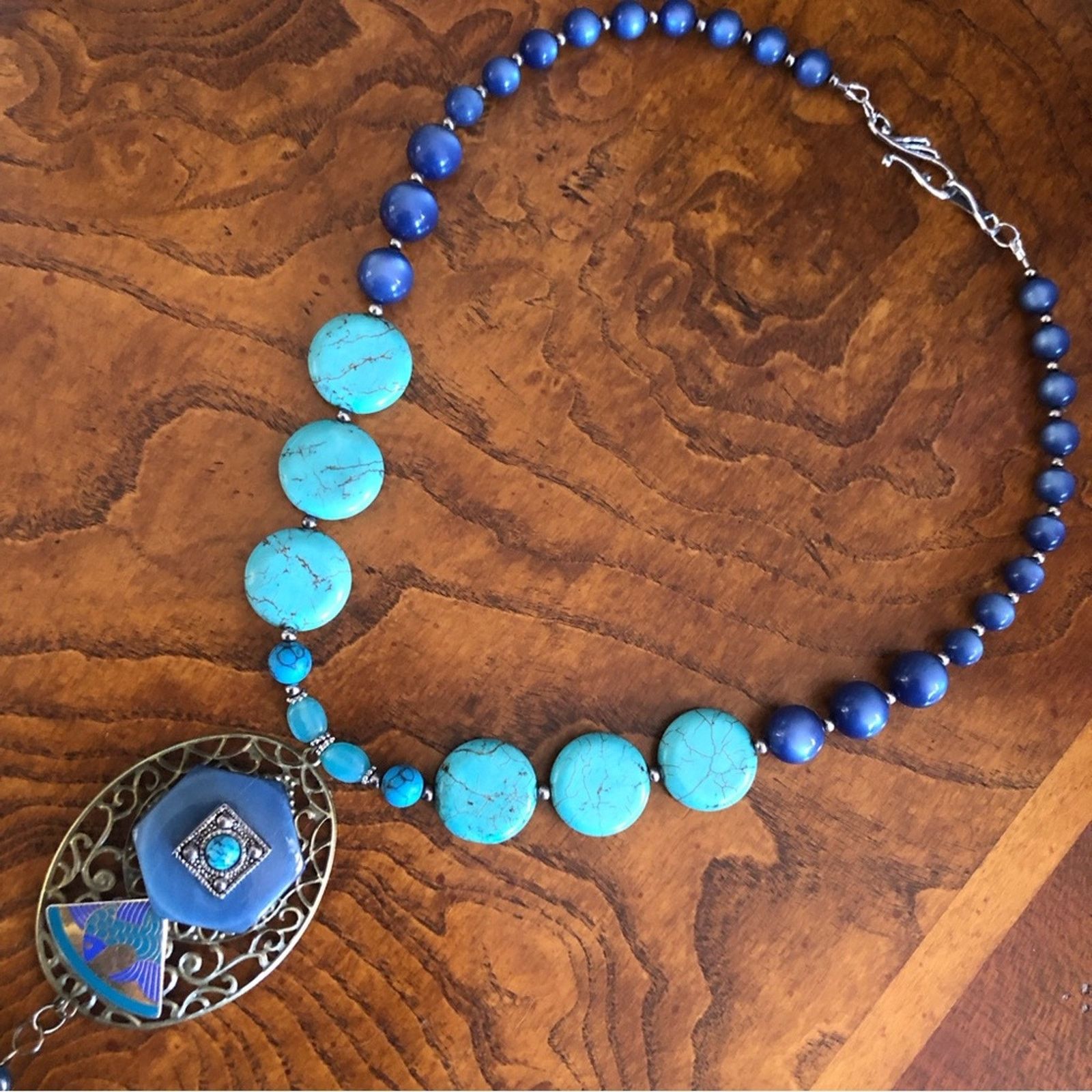 Handmade Handcrafted repurpose howlite genuine stone necklace Size ONE SIZE - 10 Thumbnail