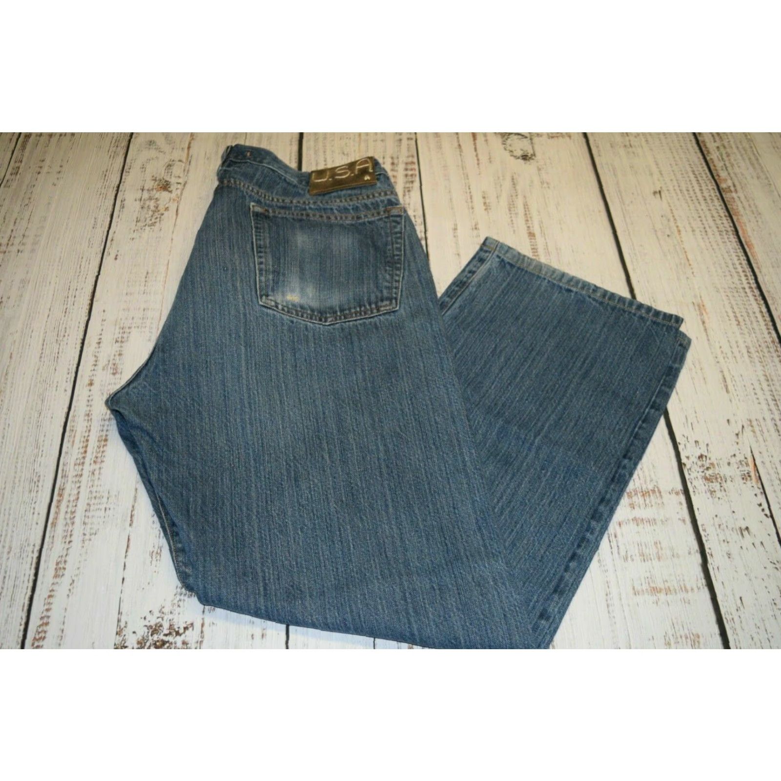 John Varvatos JOHN VARVATOS AUTHENTIC LIGHT WASH STRAIGHT LEG REGULAR JEANS 38 BLUE MENS Size US 38 / EU 54 - 5 Thumbnail