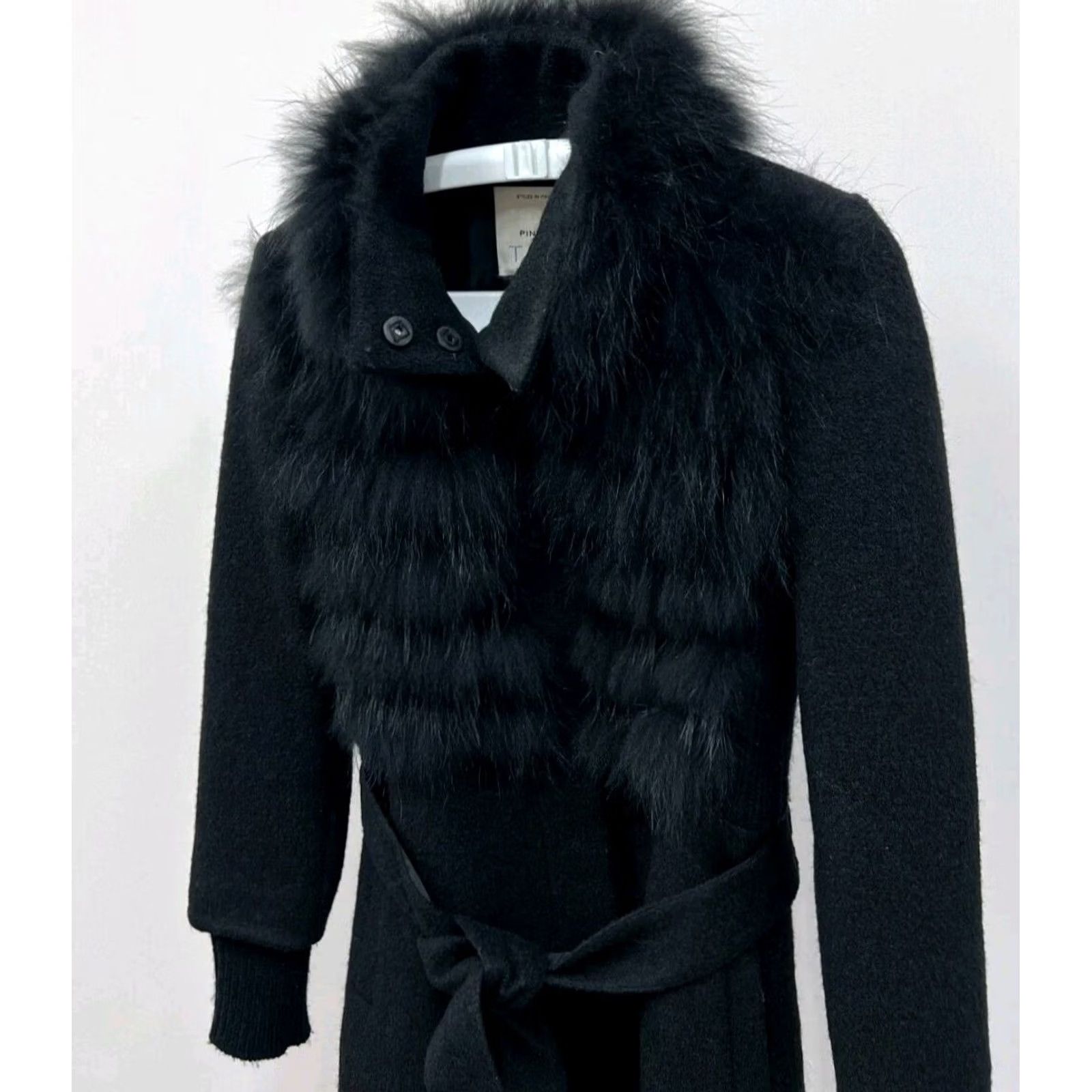 Pinko PINKO Coat Jacket Ladies Wool Blend Fur Detail US 4 UK 8 Black Wool Blend Coat Jacket Mens Womens Girls Boy Title Size M / US 6-8 / IT 42-44 - 2 Thumbnail