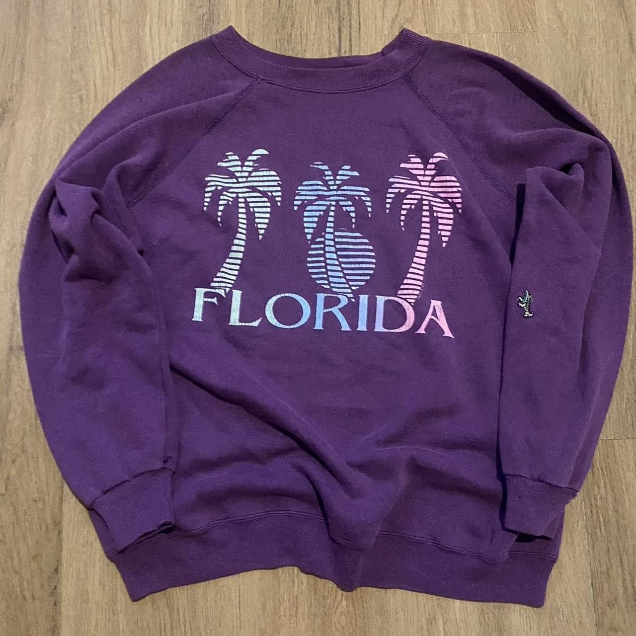 Hanes Hanes Purple and pink vintage 80s Florida sweatshir Size US L / EU 52-54 / 3 - 1 Thumbnail