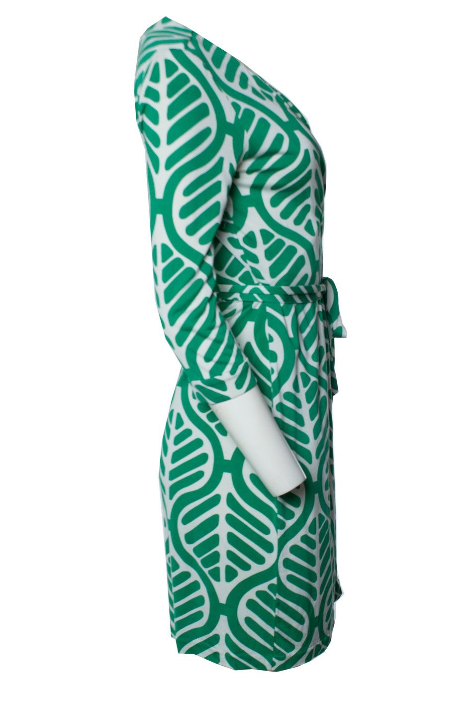 Diane von Furstenberg Diane Von Furstenberg, Wrap dress in green and white Size L / US 10 / IT 46 - 4 Thumbnail