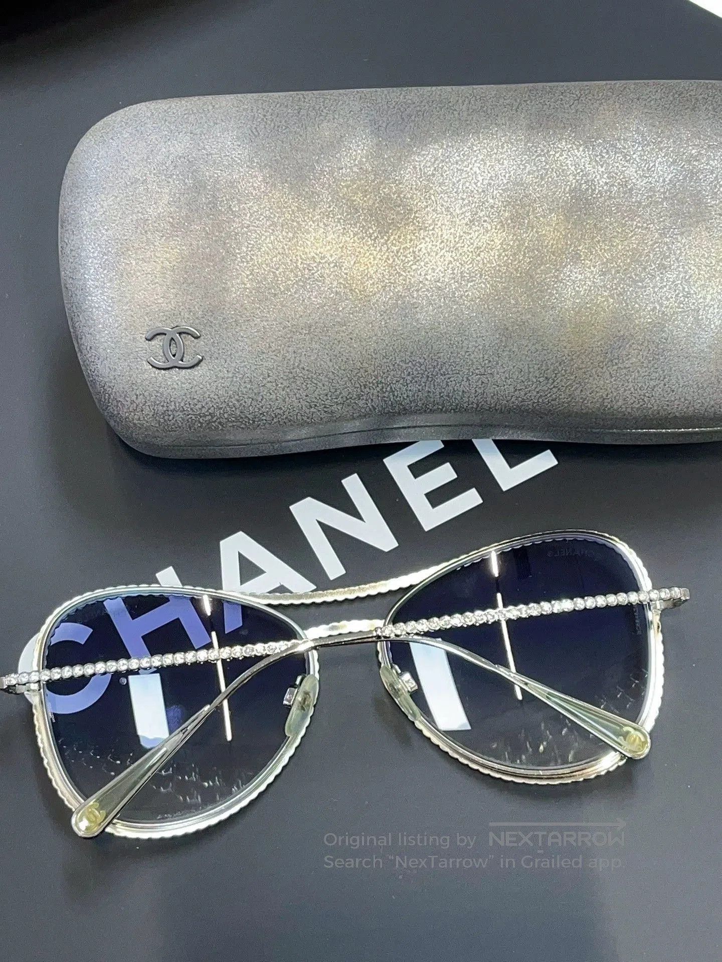 Chanel Chanel Diamond-Trimmed Sunglasses. Size ONE SIZE - 2 Thumbnail
