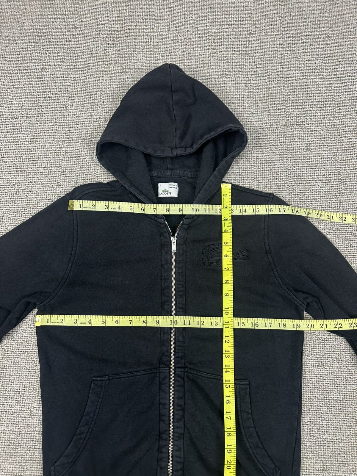 Lacoste Lacoste All Black Zipper Faded Washed Hoodie Z303 Size US M / EU 48-50 / 2 - 8 Thumbnail