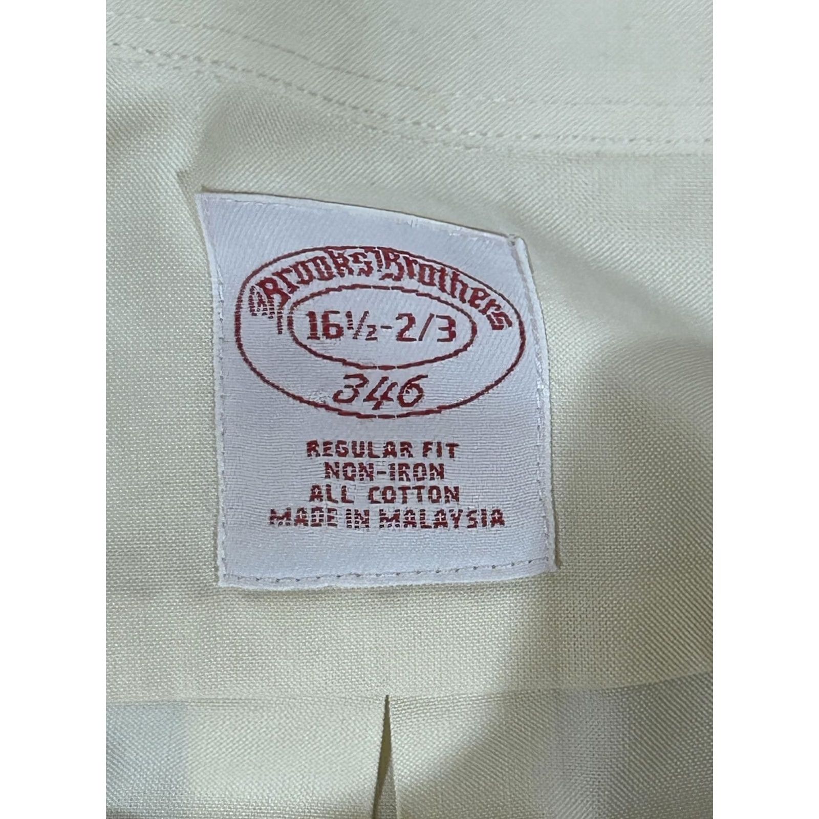 Brooks Brothers Brooks Brothers Shirt Mens Large Yellow 16.5 Long Sleeve Button Dress Cotton Size 46R - 7 Thumbnail