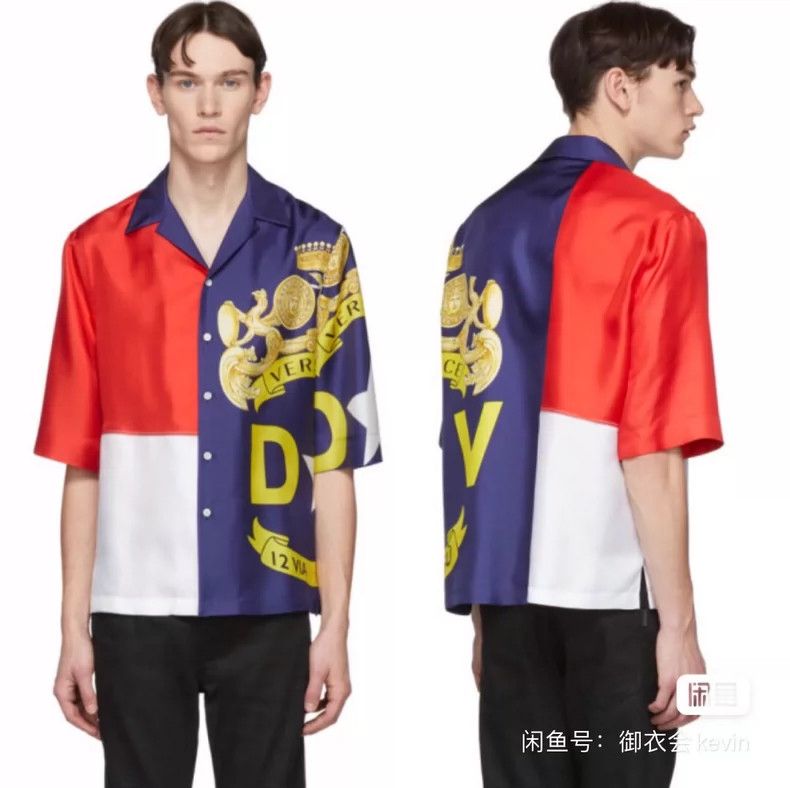 Versace Versace Silk short-sleeved shirt with large color block pa Size US S / EU 44-46 / 1 - 3 Thumbnail