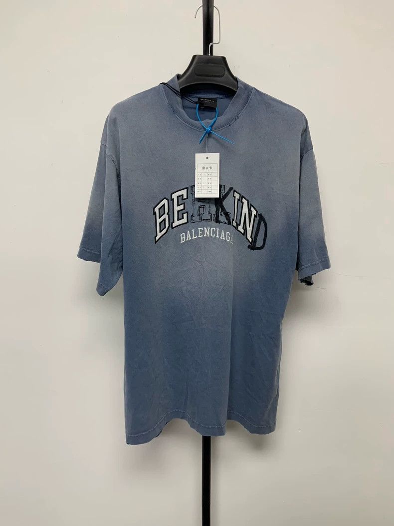 Balenciaga Balenciaga Be Kind Distressed Short Sleeve Tee - dmc Size US XS / EU 42 / 0 - 1 Thumbnail