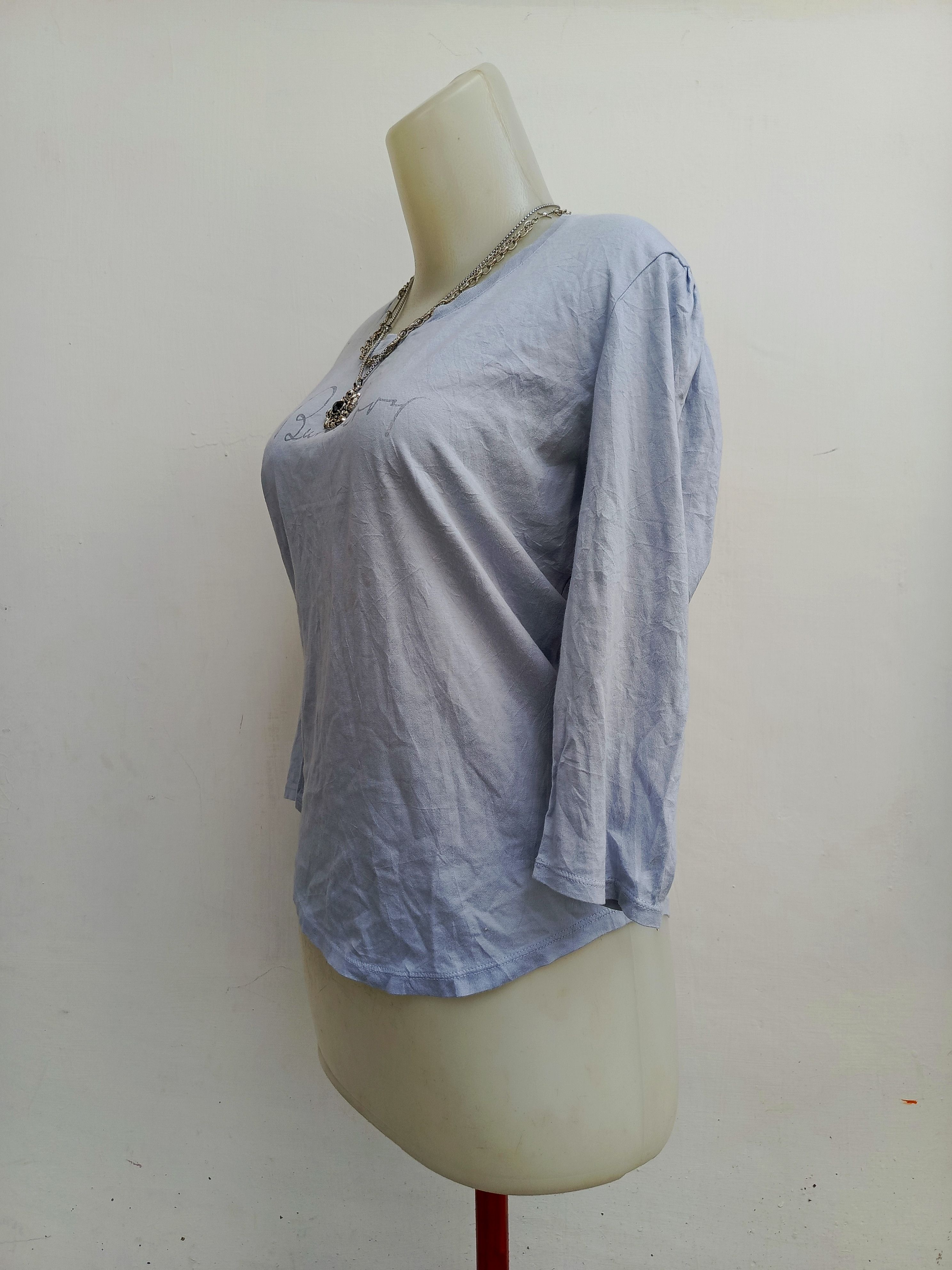 Burberry Burberry London Minimalist Soft Blue 3/4 Sleeve Tee Size S / US 4 / IT 40 - 5 Thumbnail