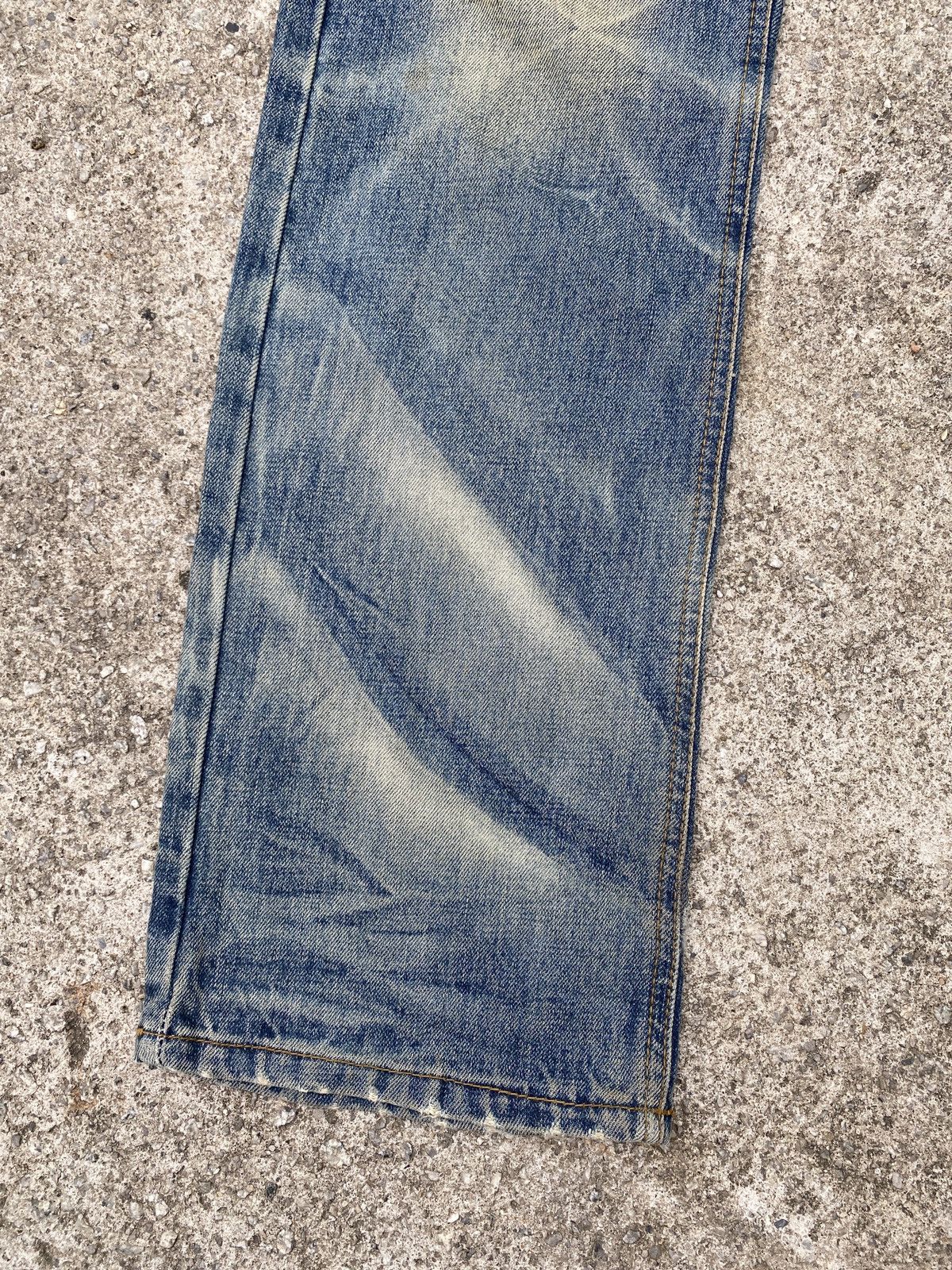 Japanese Brand 2000s - Wash & Wash Rusty Distressed Claws Mark Jeans Size US 32 / EU 48 - 6 Thumbnail