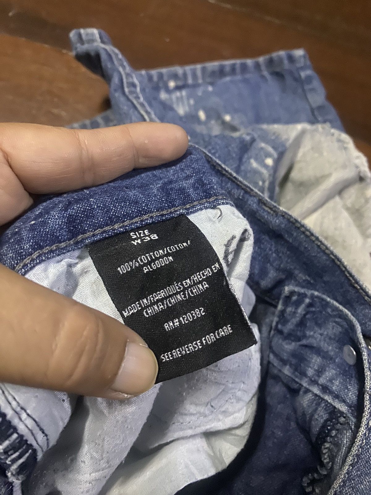 Designer × Japanese Brand Fire 🔥 FLY SOCIETY distressed splatted denim Size US 40 / EU 56 - 14 Thumbnail