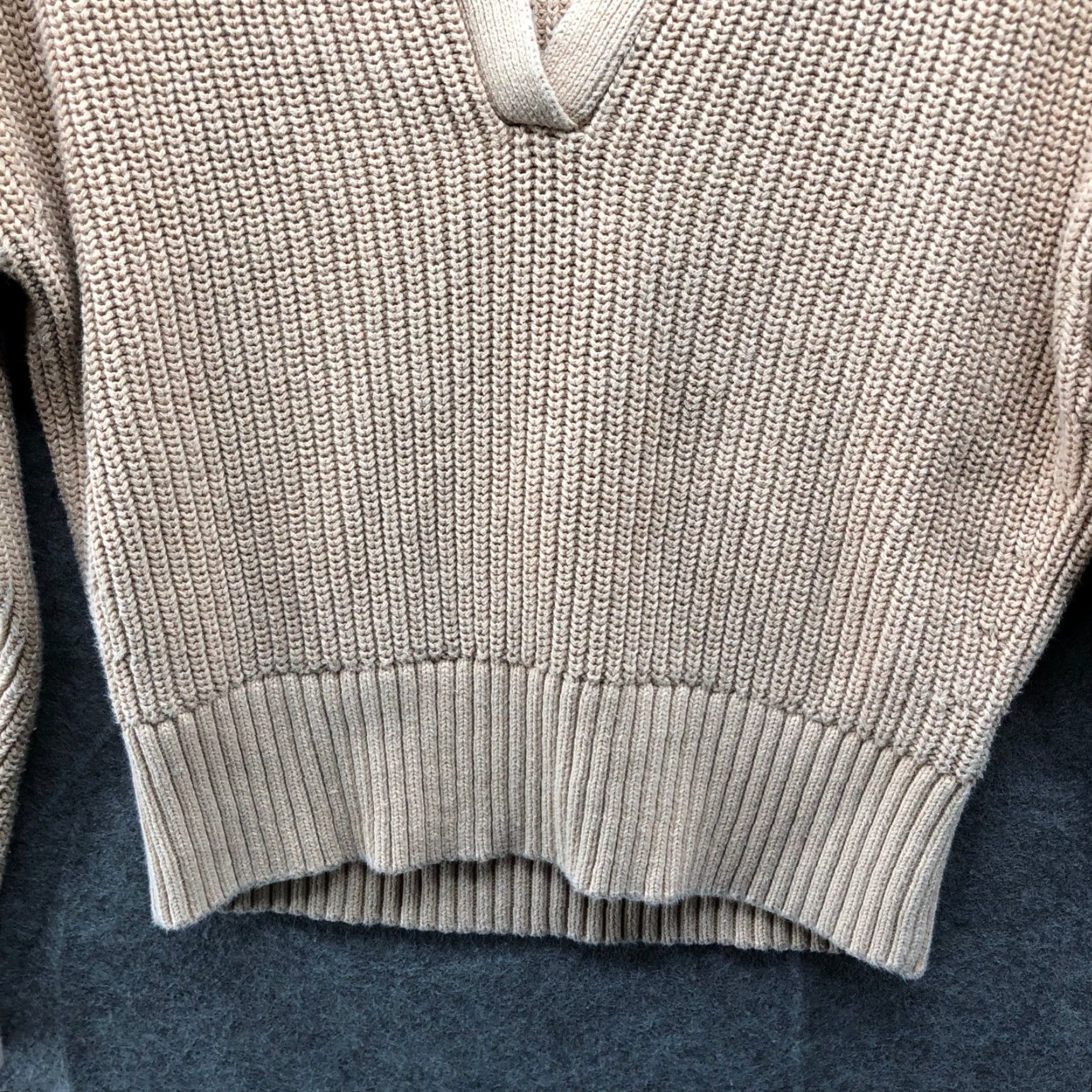 J.Crew J. Crew Polo Sweater Womens S Tan Collared Shaker Stitch Split Neck Cropped Pullover Knit Size S / US 4 / IT 40 - 6 Thumbnail