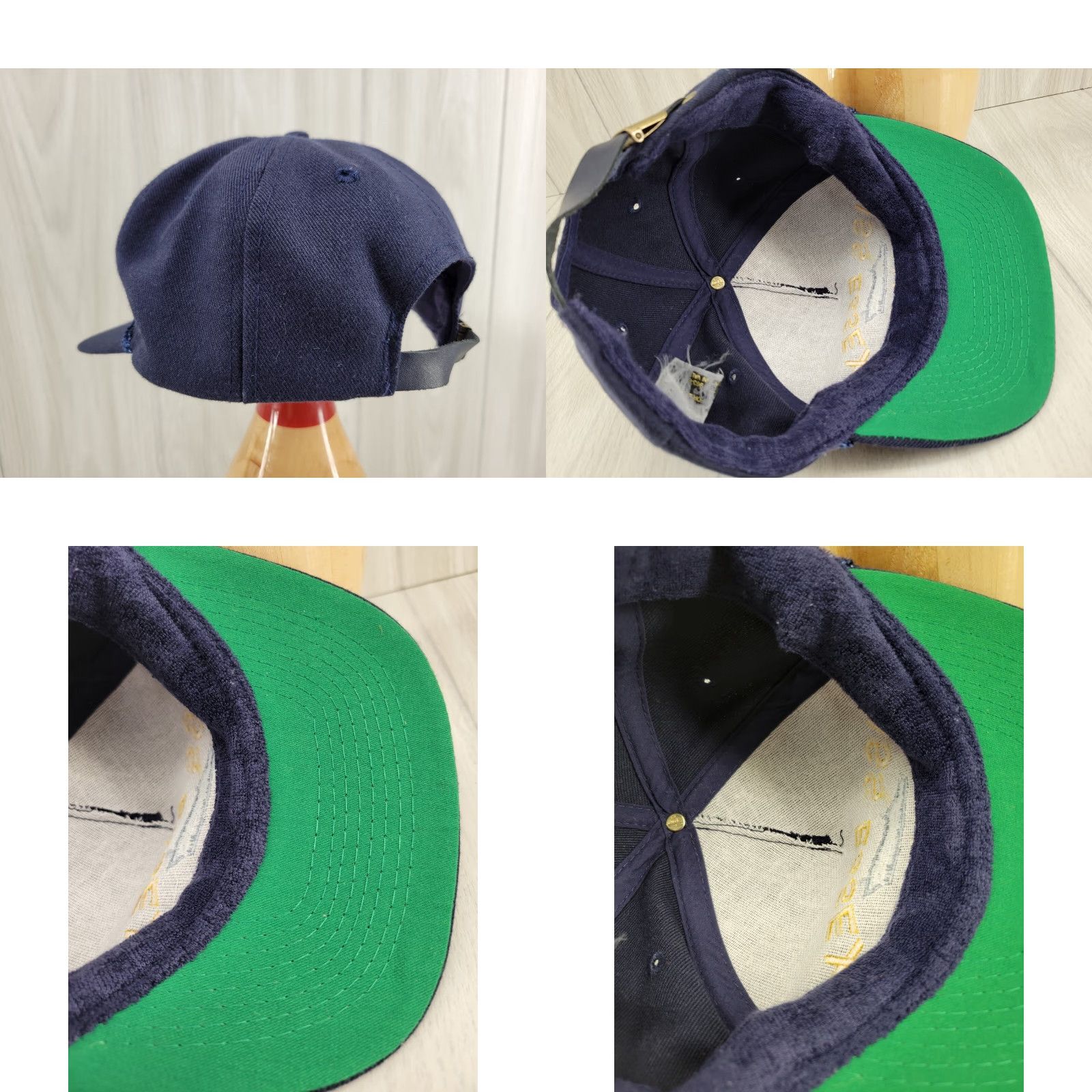 Vintage VINTAGE USS ESSEX CV-9 U.S NAVY SHIP HAT Rope U.S MILITARY BALL CAP Dark Navy Wool Adjustable Rope Undervisor Green Mens Hats Size ONE SIZE - 8 Thumbnail