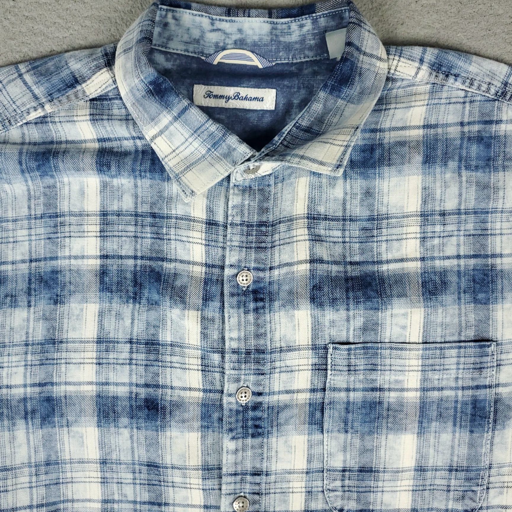Tommy Bahama Tommy Bahama Shirt Mens XL Blue Plaid Cotton Button Up Short Sleeve Size US XL / EU 56 / 4 - 2 Thumbnail