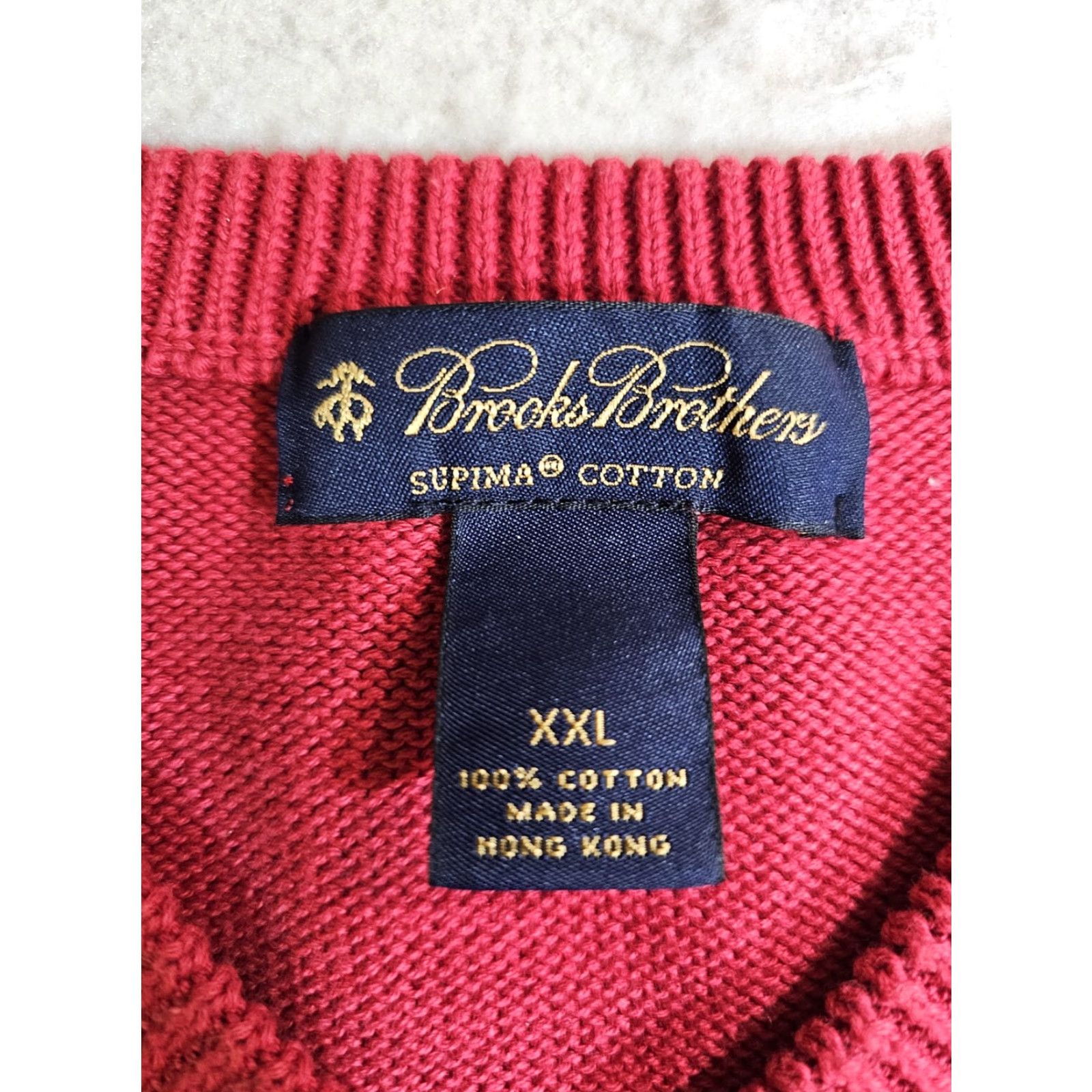 Brooks Brothers VINTAGE Brooks Brothers Signature 100% Supima Cotton V-Neck Sweater Men 2XL Red Size US XXL / EU 58 / 5 - 4 Thumbnail