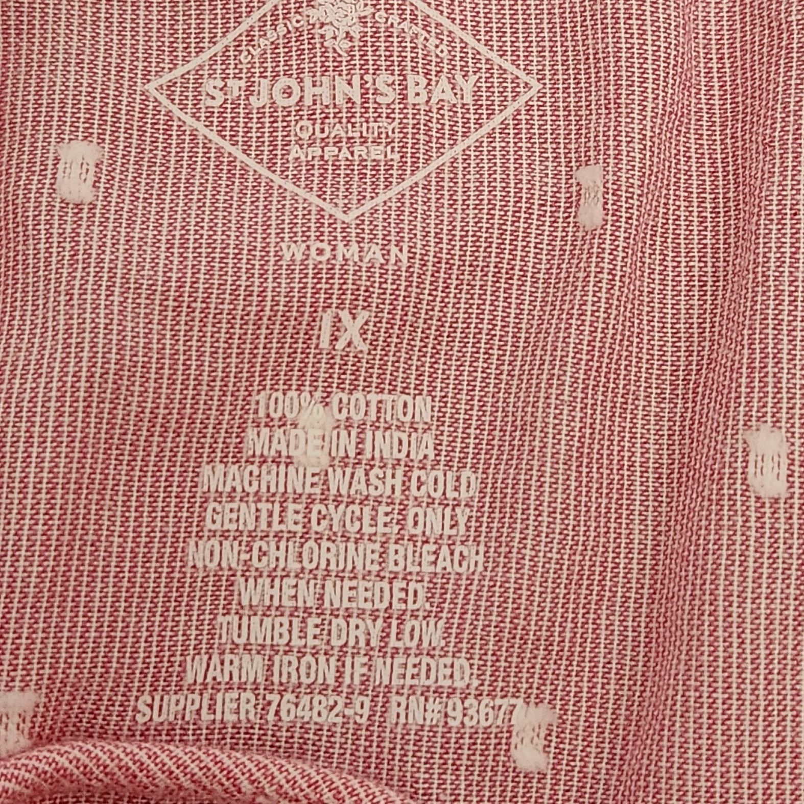 Other St John's Bay Pink Lace/Crochet Detail Peasant Top 1X NWT Size XXL / US 16-18 / IT 52-54 - 5 Thumbnail