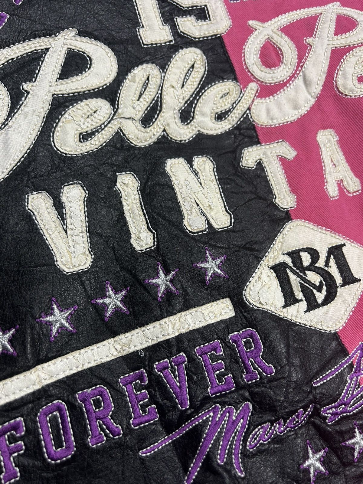 Marc Buchanan Pelle Pelle leather jacket black pink purple big logo Y2K Size US XL / EU 56 / 4 - 11 Thumbnail