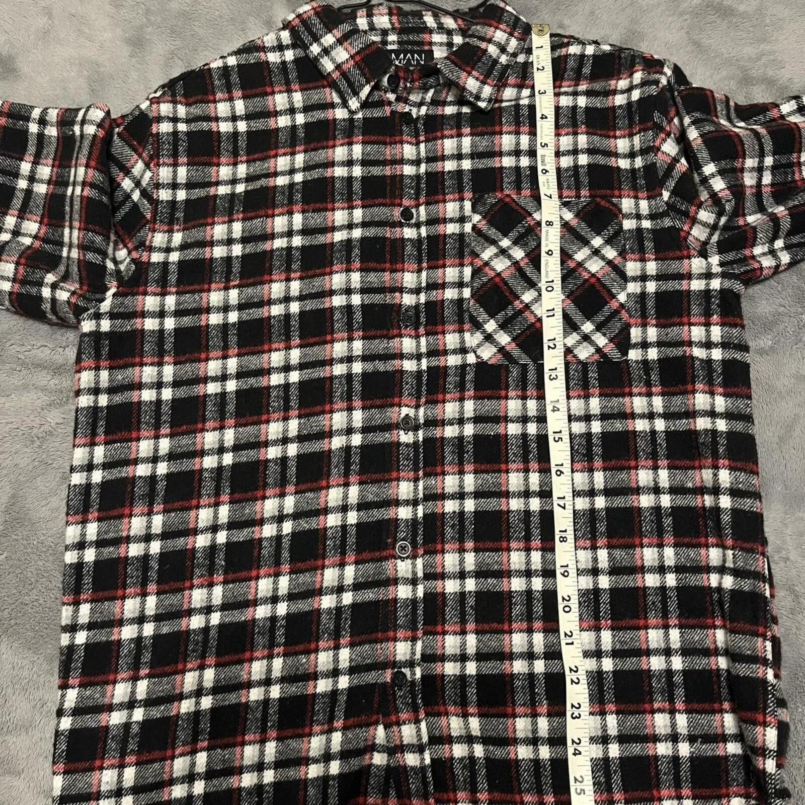 Boohoo Large Boohoo Man Black & Red Flannel Long Sleeve Shirt Size US L / EU 52-54 / 3 - 5 Thumbnail