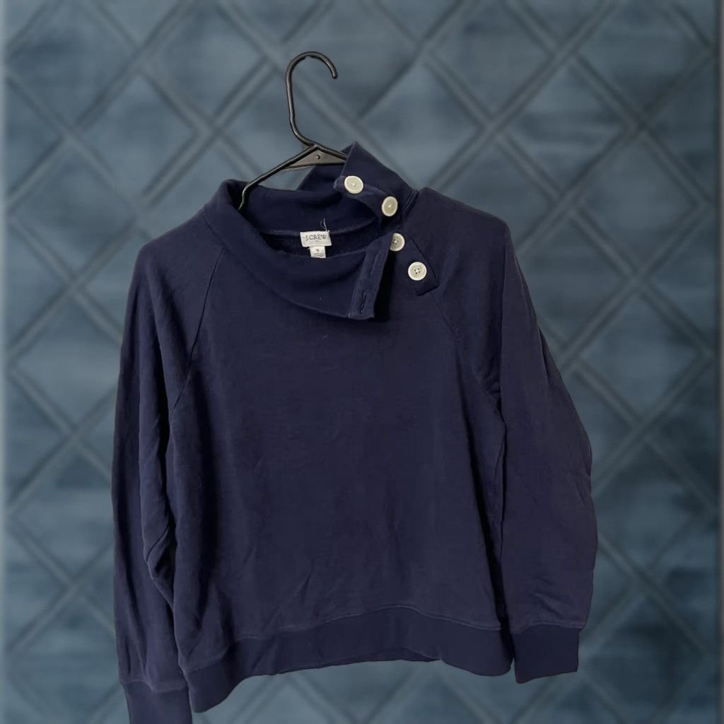 J.Crew VINTAGE J.CREW Women's Sweater Pullover Casual Long Sleeve Mock Neck Size S Navy Blue Size S / US 4 / IT 40 - 1 Thumbnail