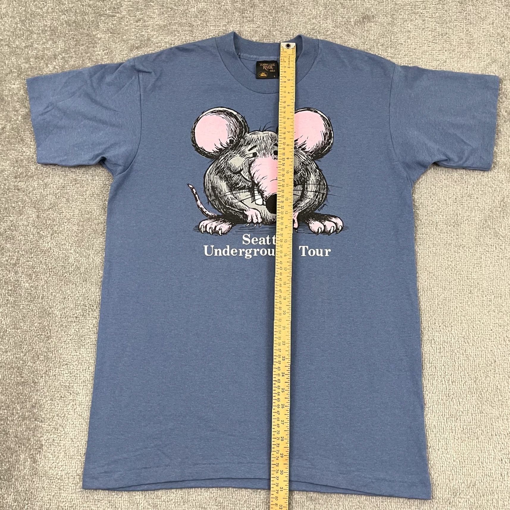 Vintage VINTAGE Seattle WA Underground Tours Shirt Mens L Blue Graphic Print 90s Logo Tennessee River Size US L / EU 52-54 / 3 - 6 Thumbnail