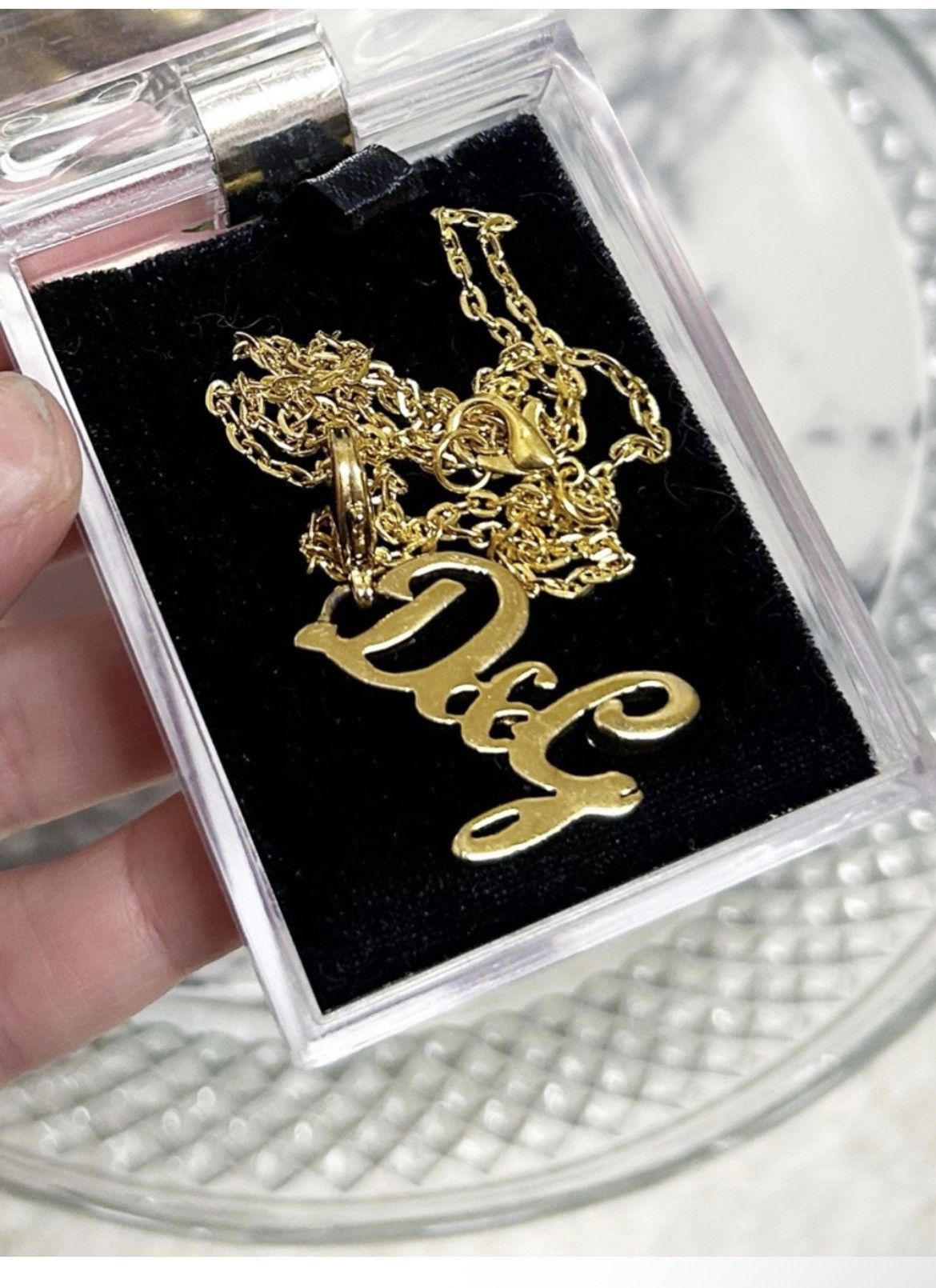 Dolce & Gabbana Authentic Dolce & Gabbana RARE Gold Cursive Logo DG Necklace Size ONE SIZE - 1 Thumbnail