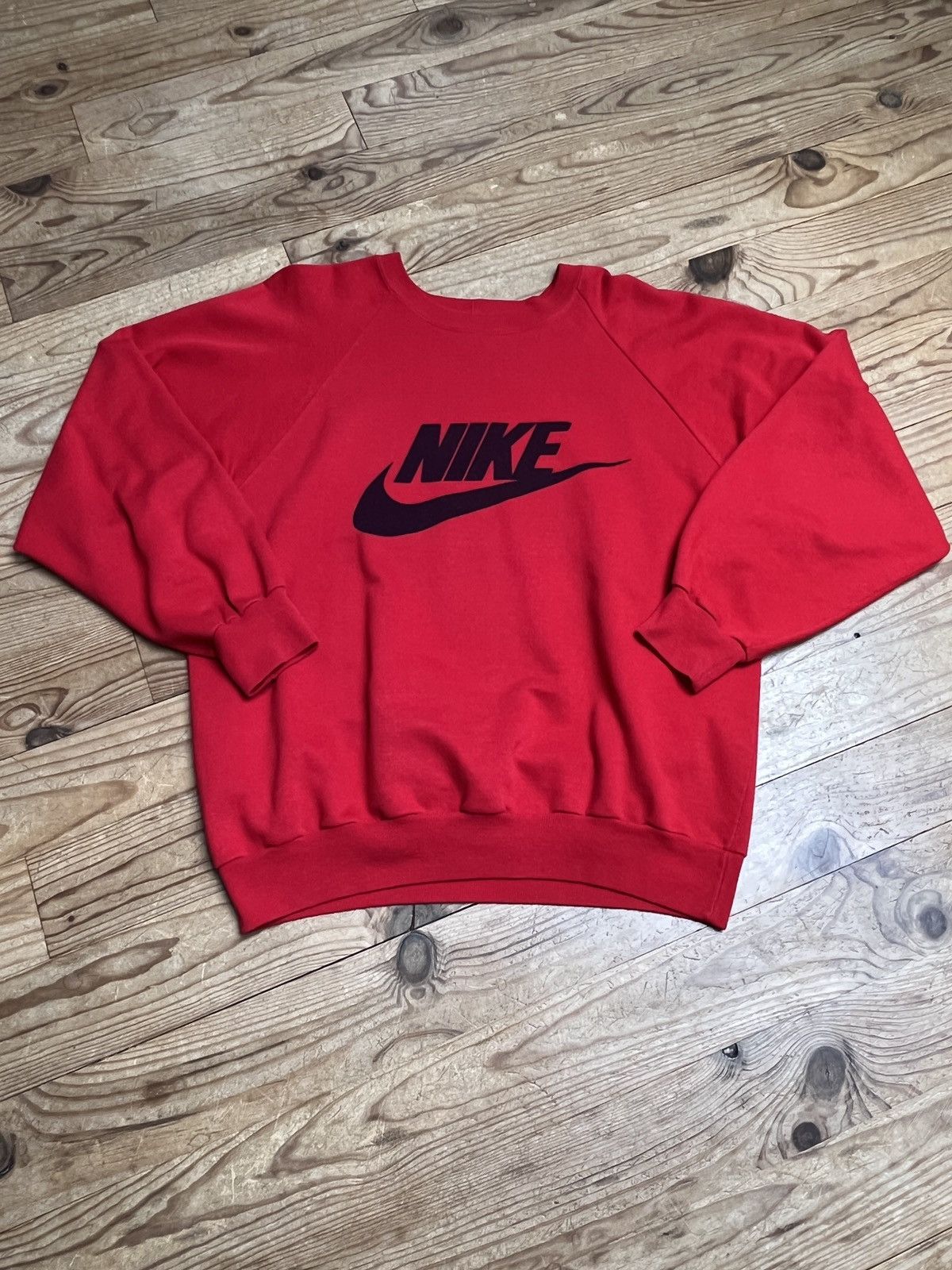 Nike × Vintage Vintage Nike red sweatshirt swoosh Size US M / EU 48-50 / 2 - 1 Thumbnail