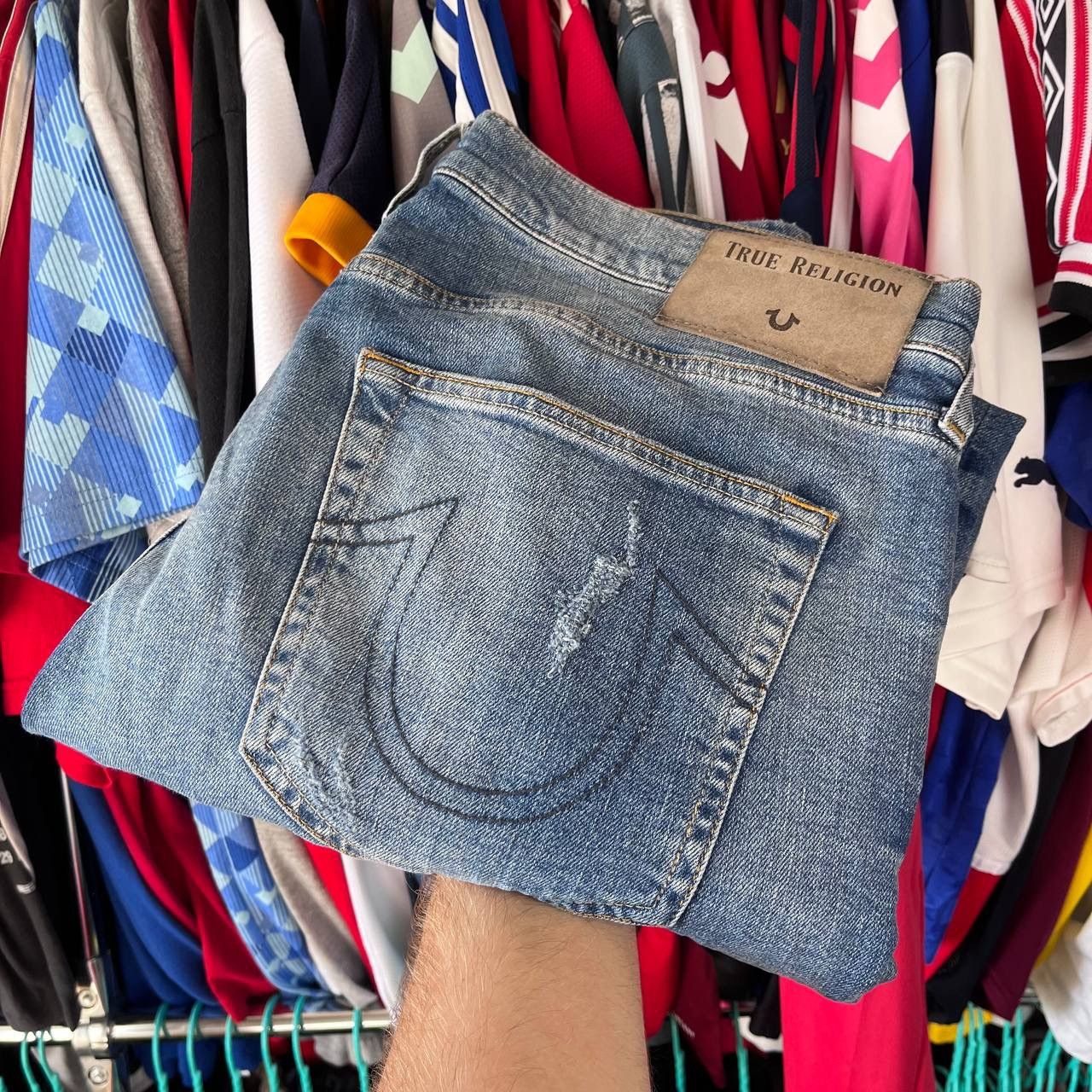 True Religion True Religion Rocco Relaxed Skinny Distessed Denim Pants Size US 36 / EU 52 - 1 Thumbnail