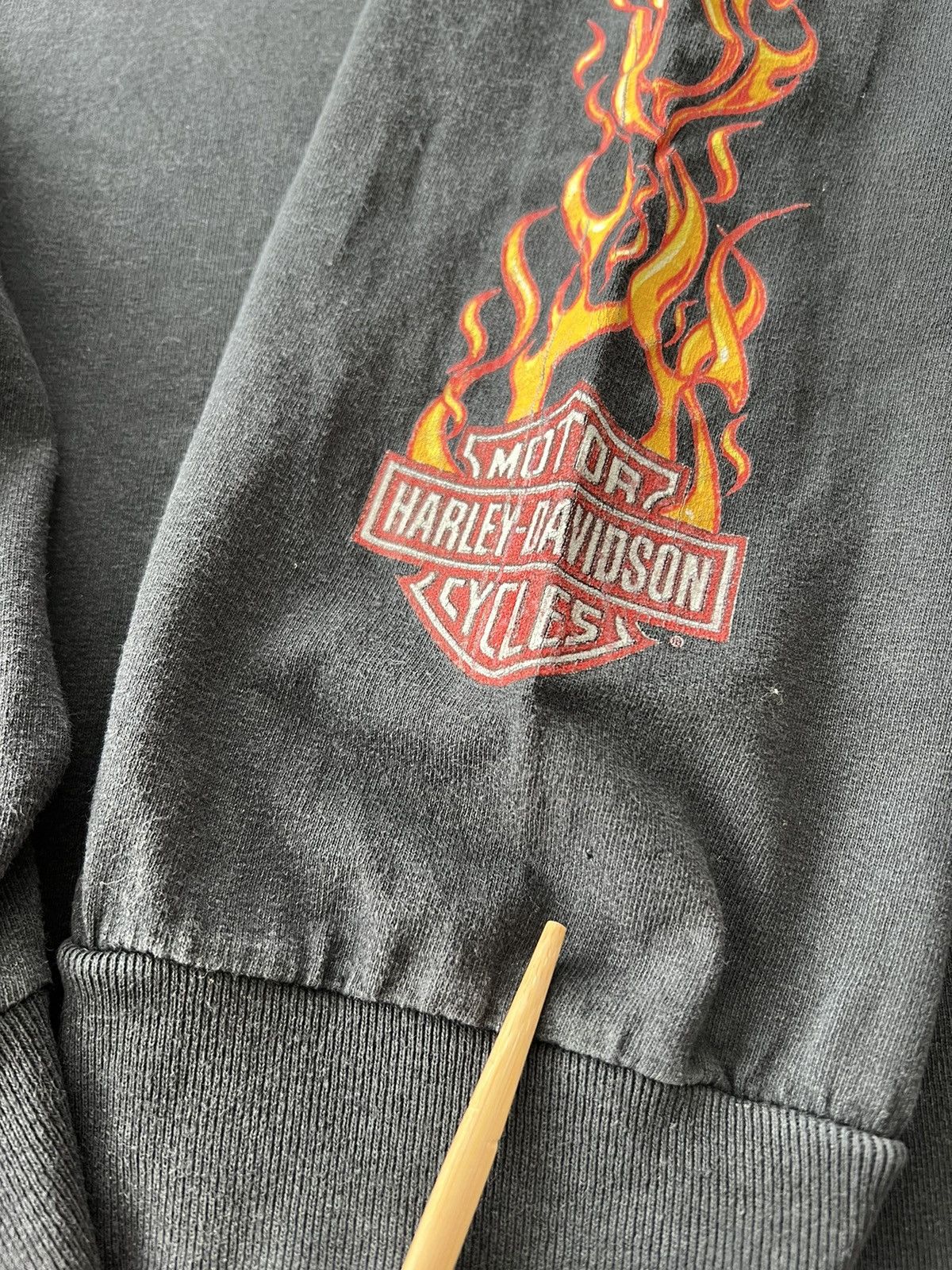 Harley Davidson Vintage 2001 Harley Davidson Fire Flame Eagle Long Sleeve Size US XXL / EU 58 / 5 - 16 Thumbnail