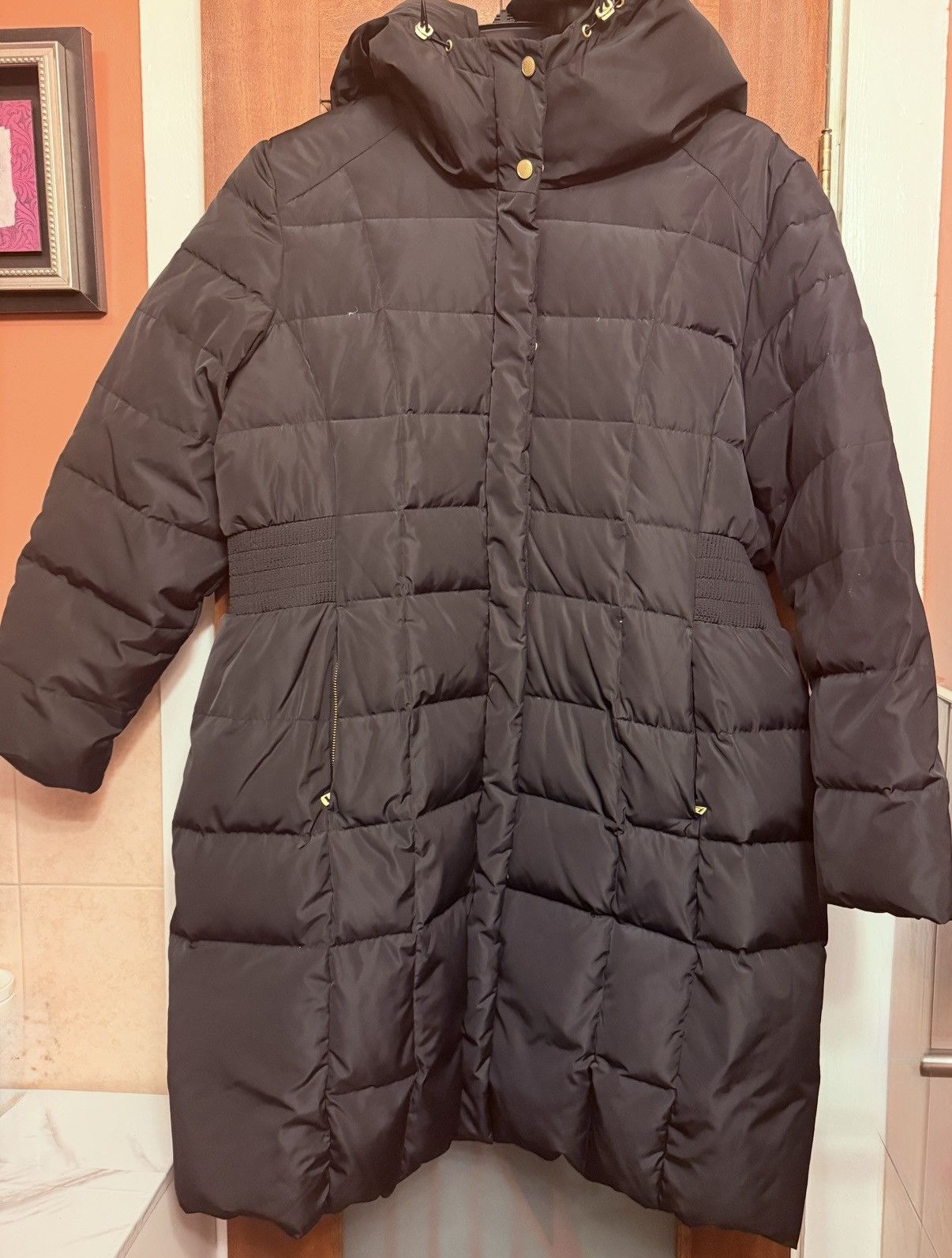 Cole Haan Cole Haan Women Quilted DOWN Hooded MIDI Length Winter Coat Size 3XL / US 20-22 - 1 Thumbnail