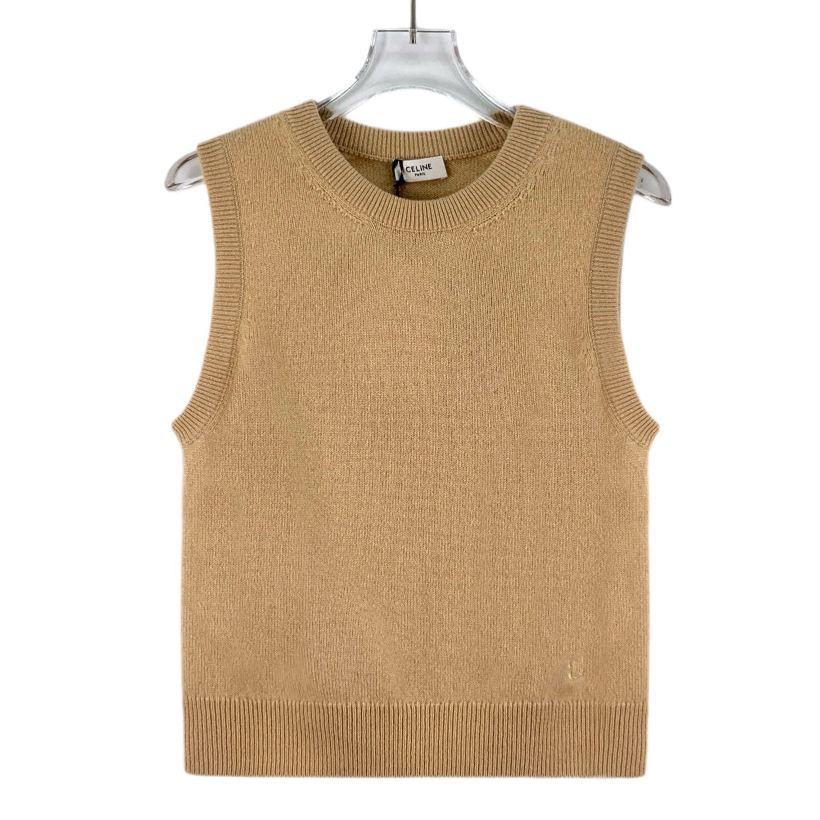 Celine Celine Arc Embroidered Cashmere Vest Brown (M) Size M / US 6-8 / IT 42-44 - 1 Thumbnail