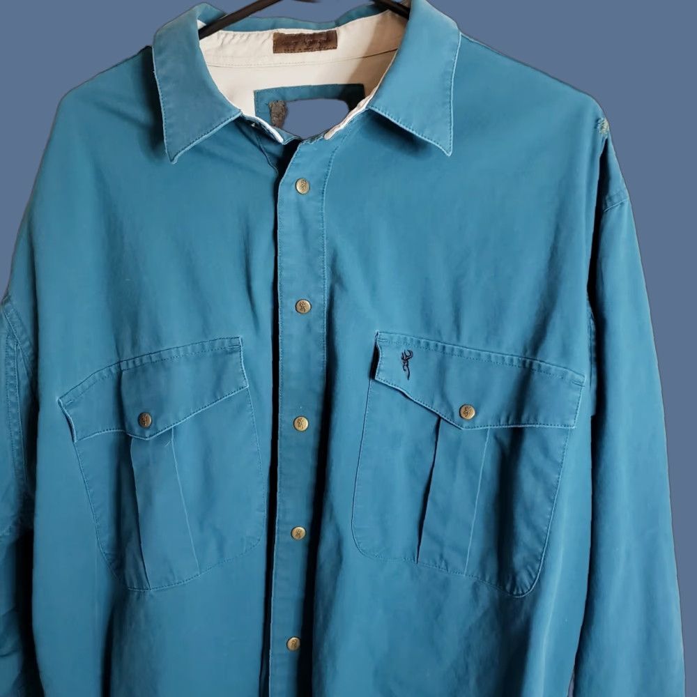 Vintage VINTAGE Browning Super Naturals Shirt Mens XL Green 90s Hunting Nature American Snap Button-Up Size US XL / EU 56 / 4 - 1 Thumbnail