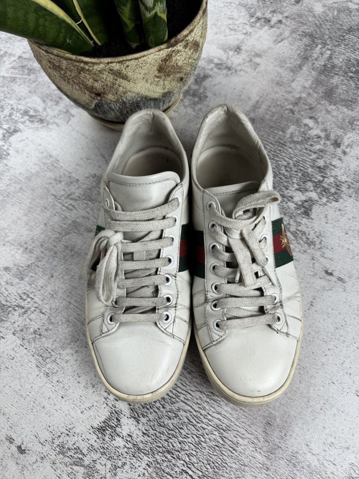 Gucci Gucci Ace Women’s US 7,5 EU 38 White Bee Casual Red Leather Low Shoes Sneakers Size US 7.5 / IT 37.5 - 6 Thumbnail