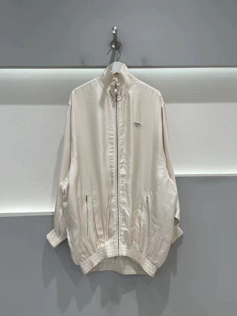 Prada Prada Iron triangle silk zipper jacket 2501-Nextarrow Size US XS / EU 42 / 0 - 1 Thumbnail