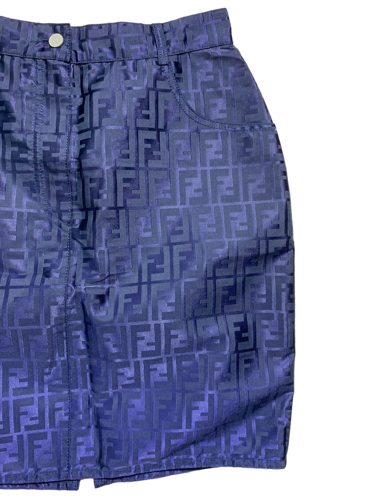 Fendi 🔥FENDI ZUCCA MONOGRAM BLUE MINI SKIRTS Size 28" / US 6 / IT 42 - 1 Thumbnail