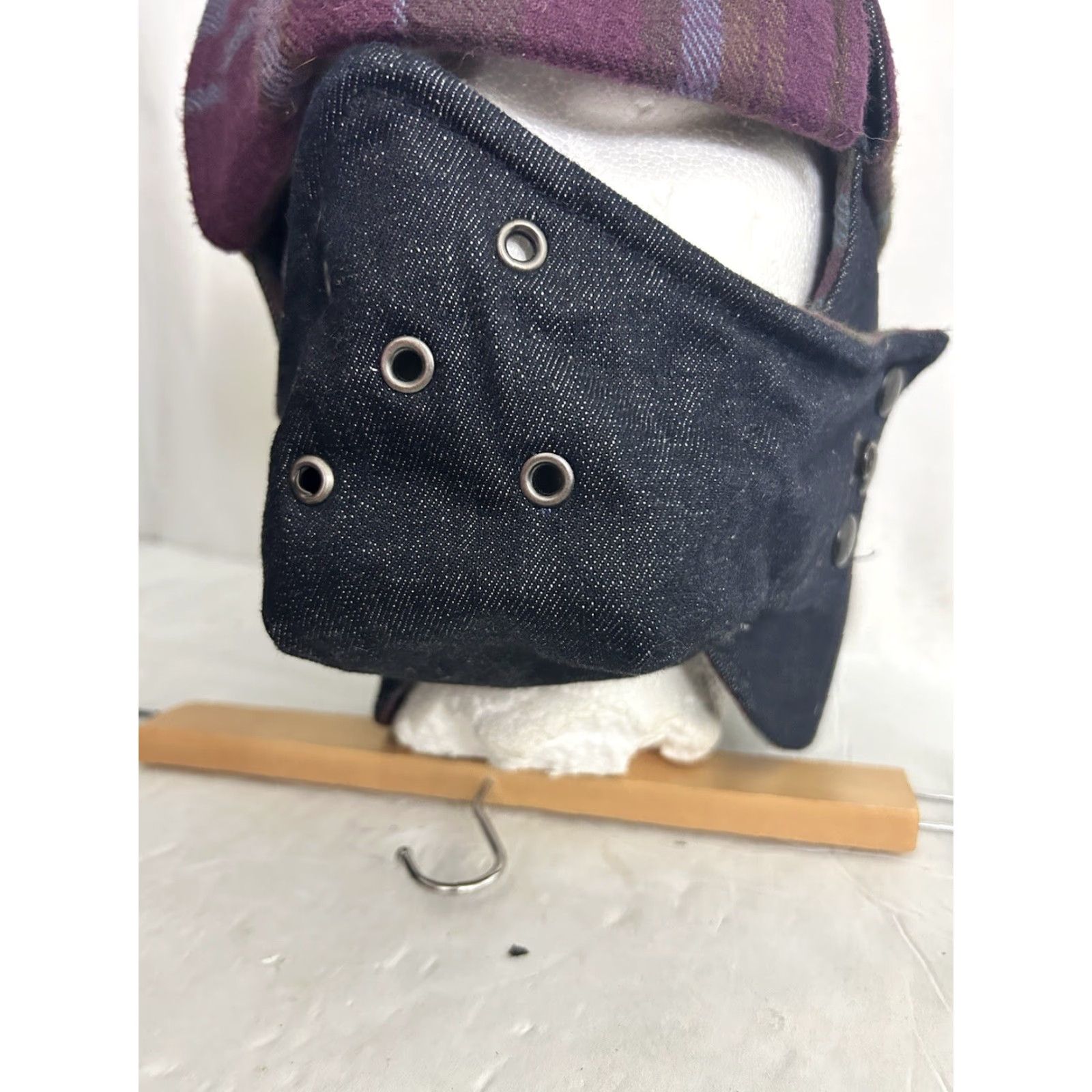 J Brand Marauder Trapper Hat Men Denim Blue Lined Dark Wash Size M/Medium Size ONE SIZE - 3 Thumbnail