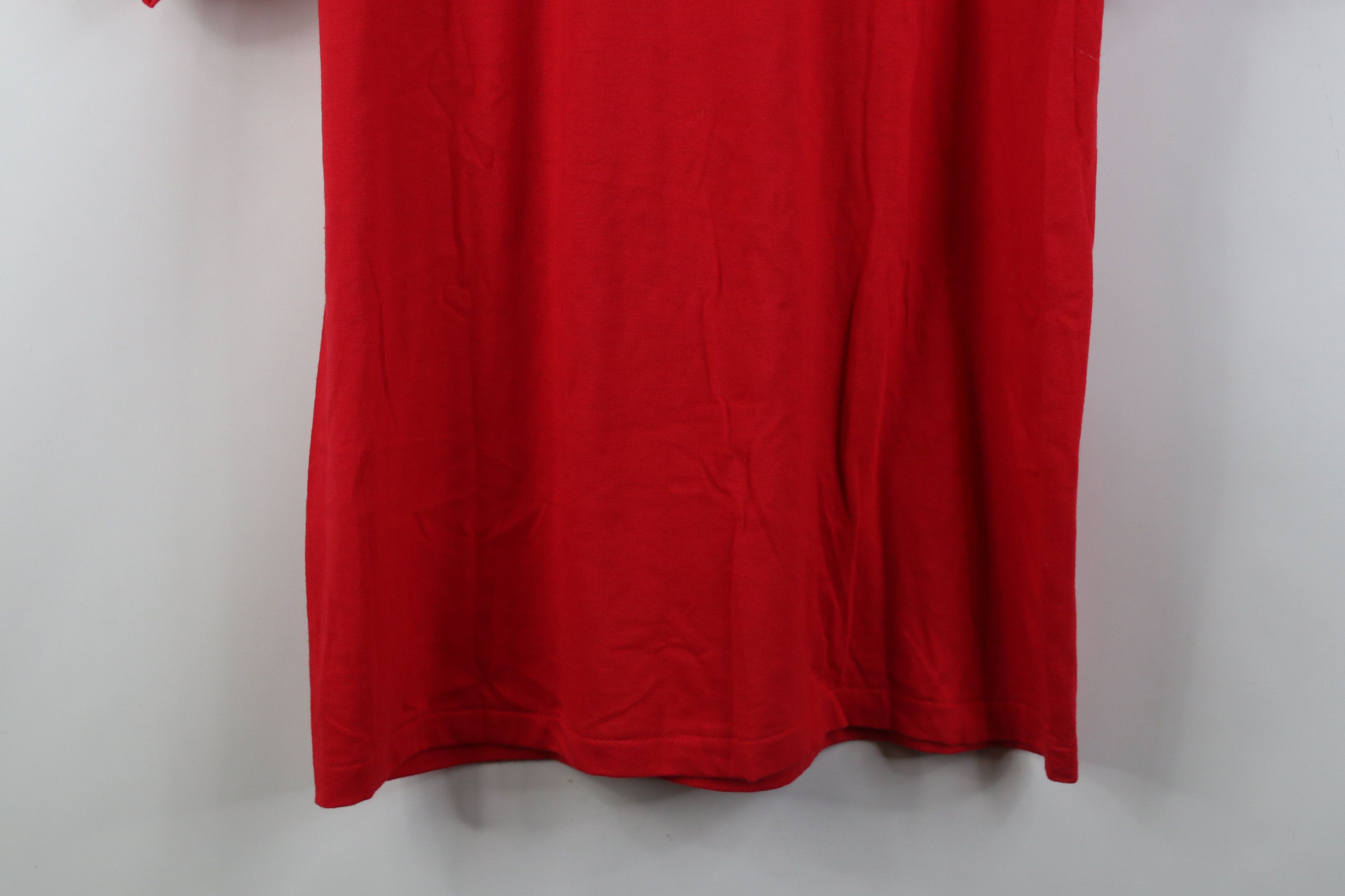 Vintage Vintage 70s 80s Streetwear Short Sleeve T-Shirt Red USA Size US XL / EU 56 / 4 - 13 Thumbnail