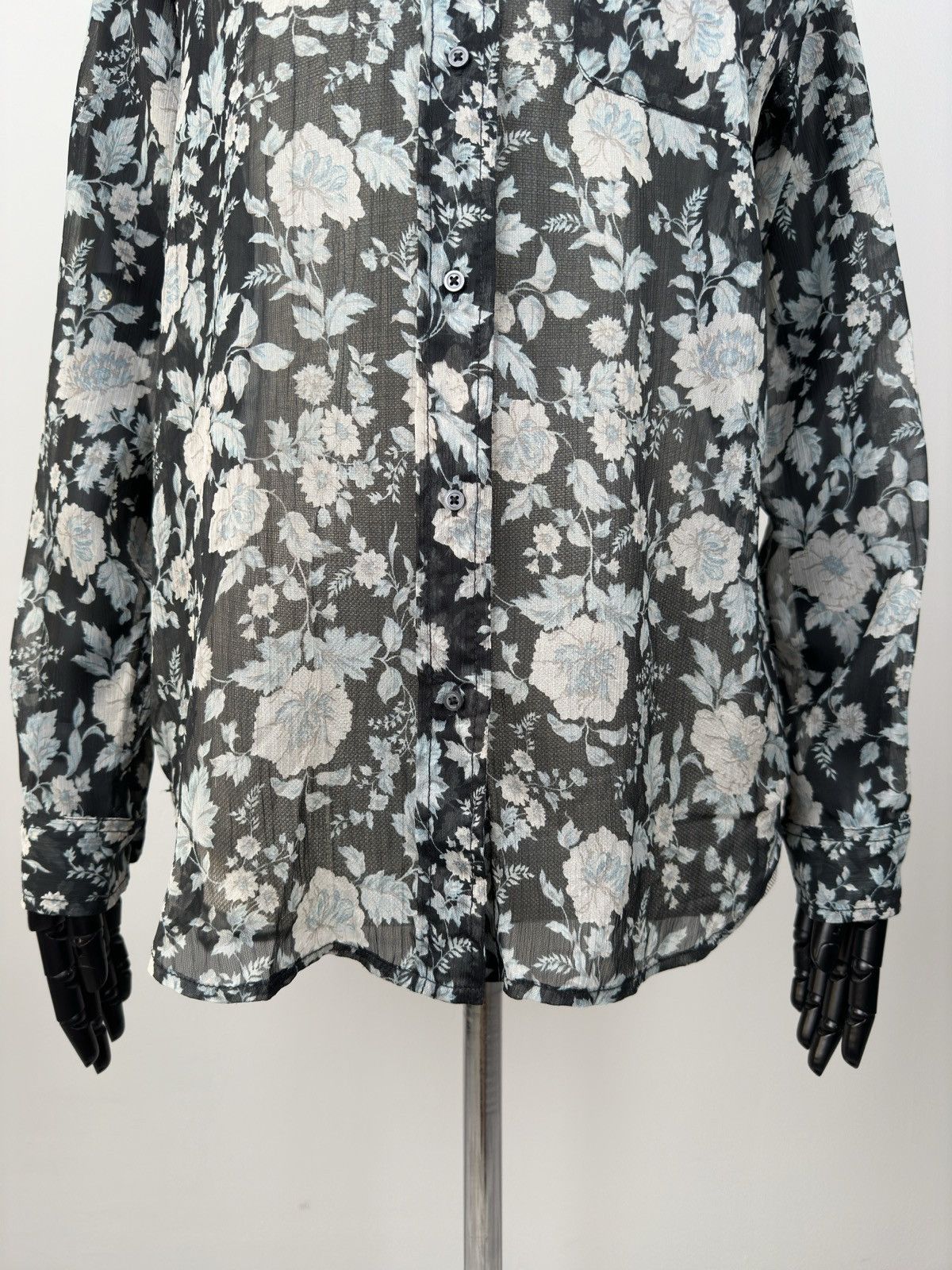 Denim & Supply Ralph Lauren DENIM & SUPPLY RALPH LAUREN Blouse Floral Sheer Crepe Shirt Size M / US 6-8 / IT 42-44 - 5 Thumbnail