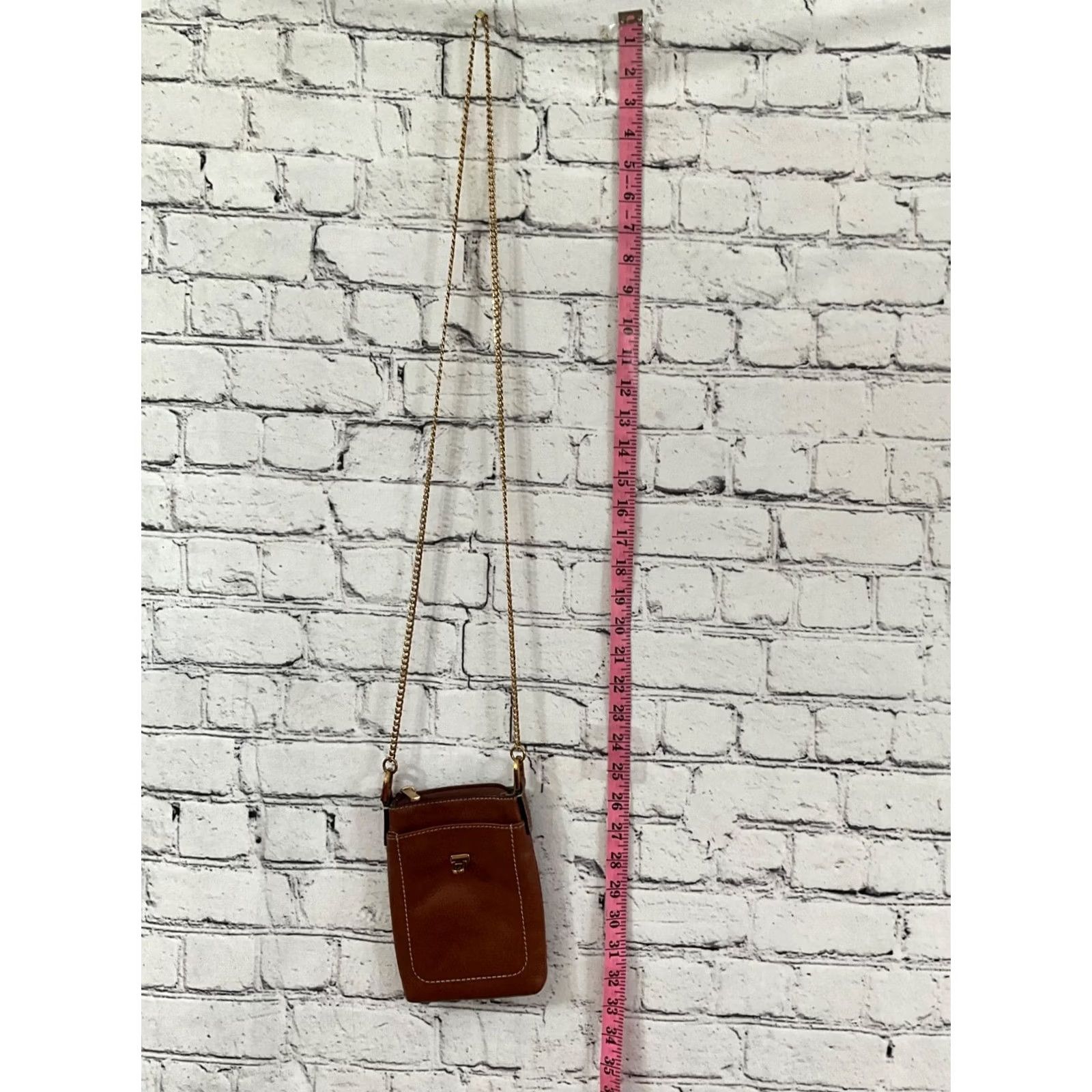 Fossil Fossil Crossbody Purse Bag Crossbody Small Brown Leather 8in 5in Zipper Gold Hardware Womens Purse Strap Adjustable Vintage No Size ONE SIZE - 4 Thumbnail