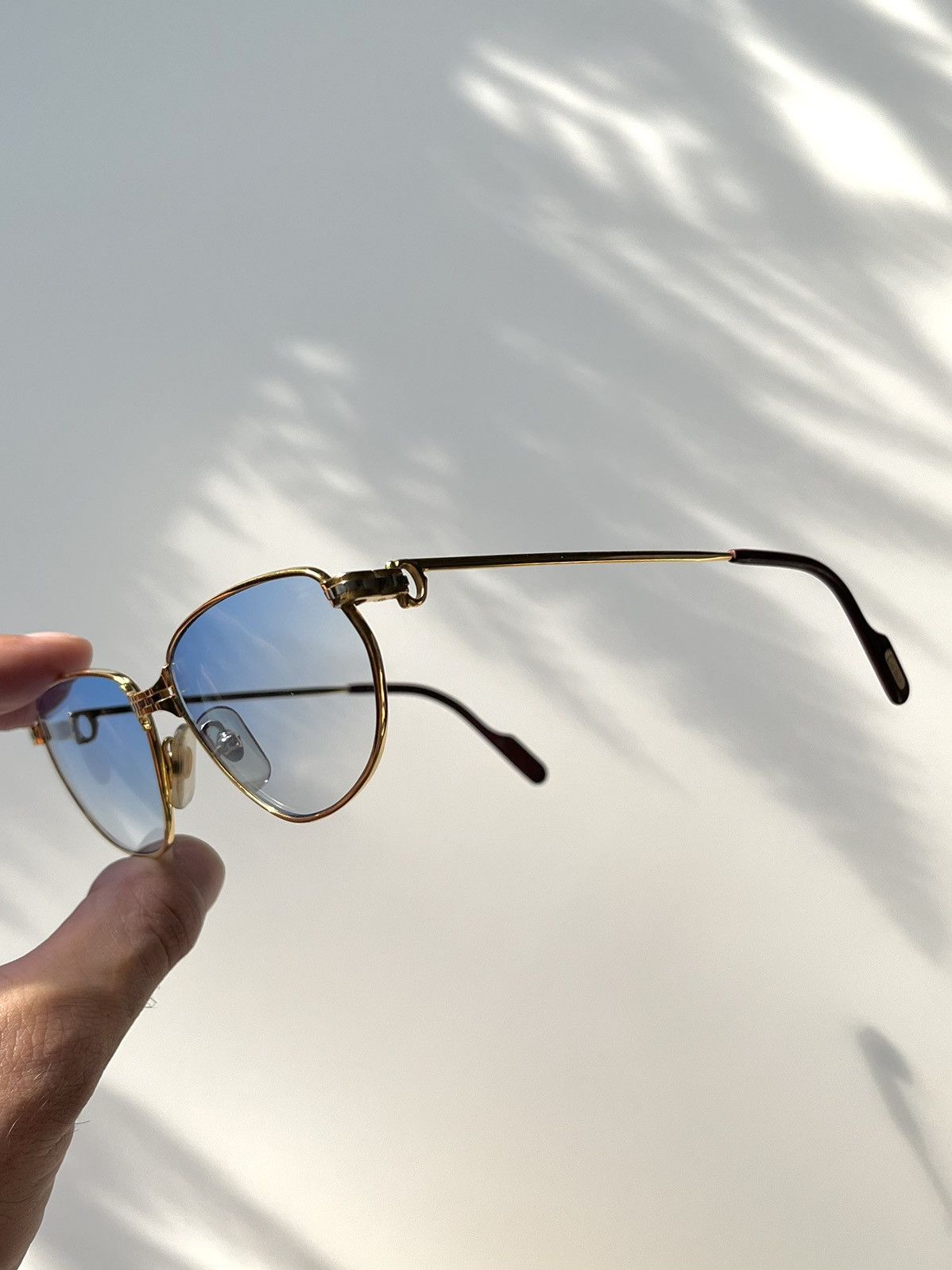 Cartier ★0% TAX★ 18K GP CARTIER PANTHER WINDSOR SUNGLASSES CHROME Size ONE SIZE - 2 Thumbnail