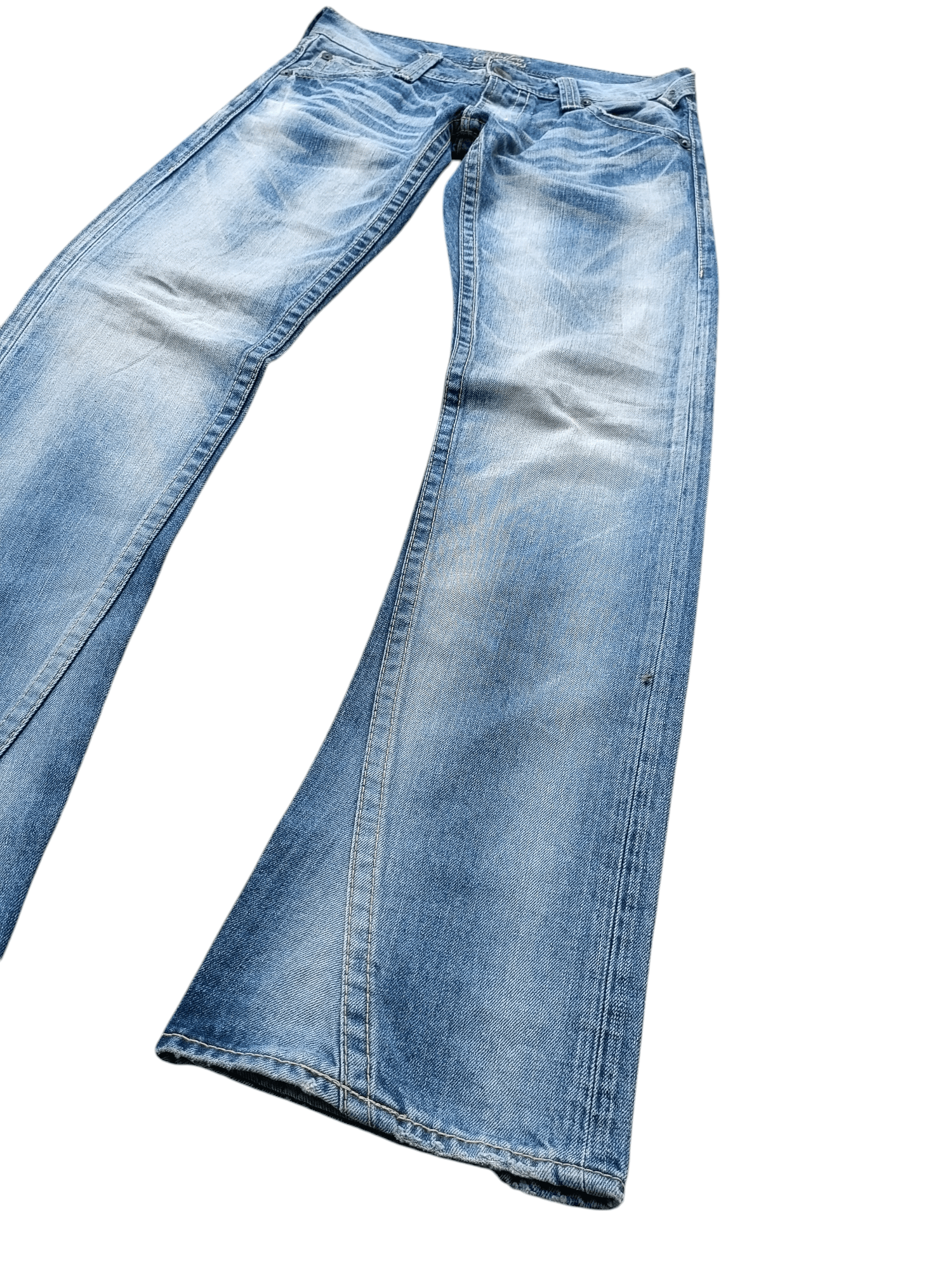 Hysteric Glamour × Japanese Brand × Vintage Vintage Rusty Wash Whiskers Rodeo Crowns Flared Jeans Size US 31 - 1 Thumbnail