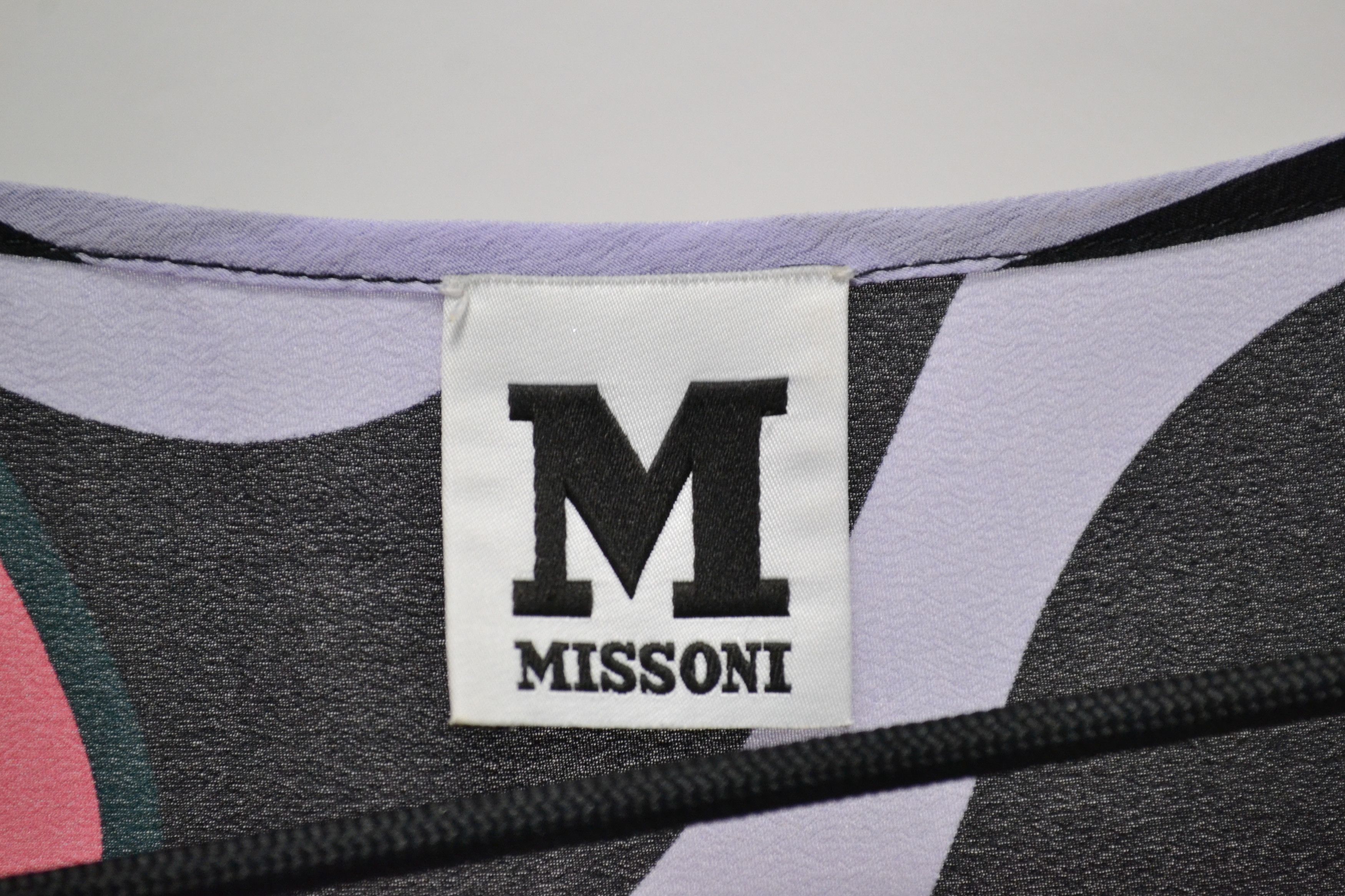 Missoni Missoni "M" 100% Silk Abstract Pattern Blouse Size L / US 10 / IT 46 - 7 Thumbnail