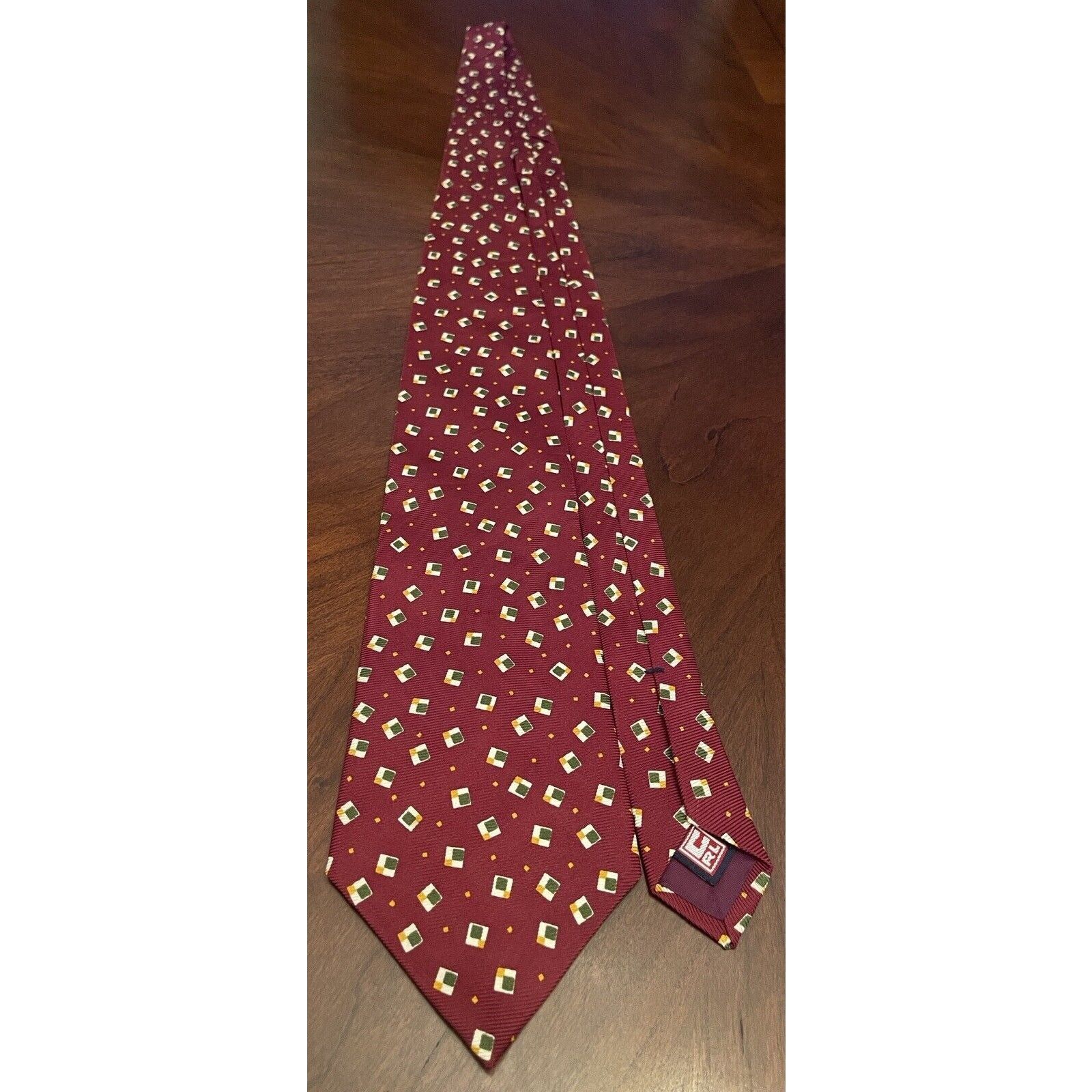 Chaps Chaps Ralph Lauren Burgundy Green 100% Silk Made In Usa Size ONE SIZE - 3 Thumbnail