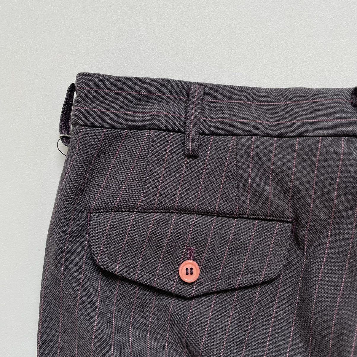 S/S 05 Grey/Pink Wool Pinstripe Trousers